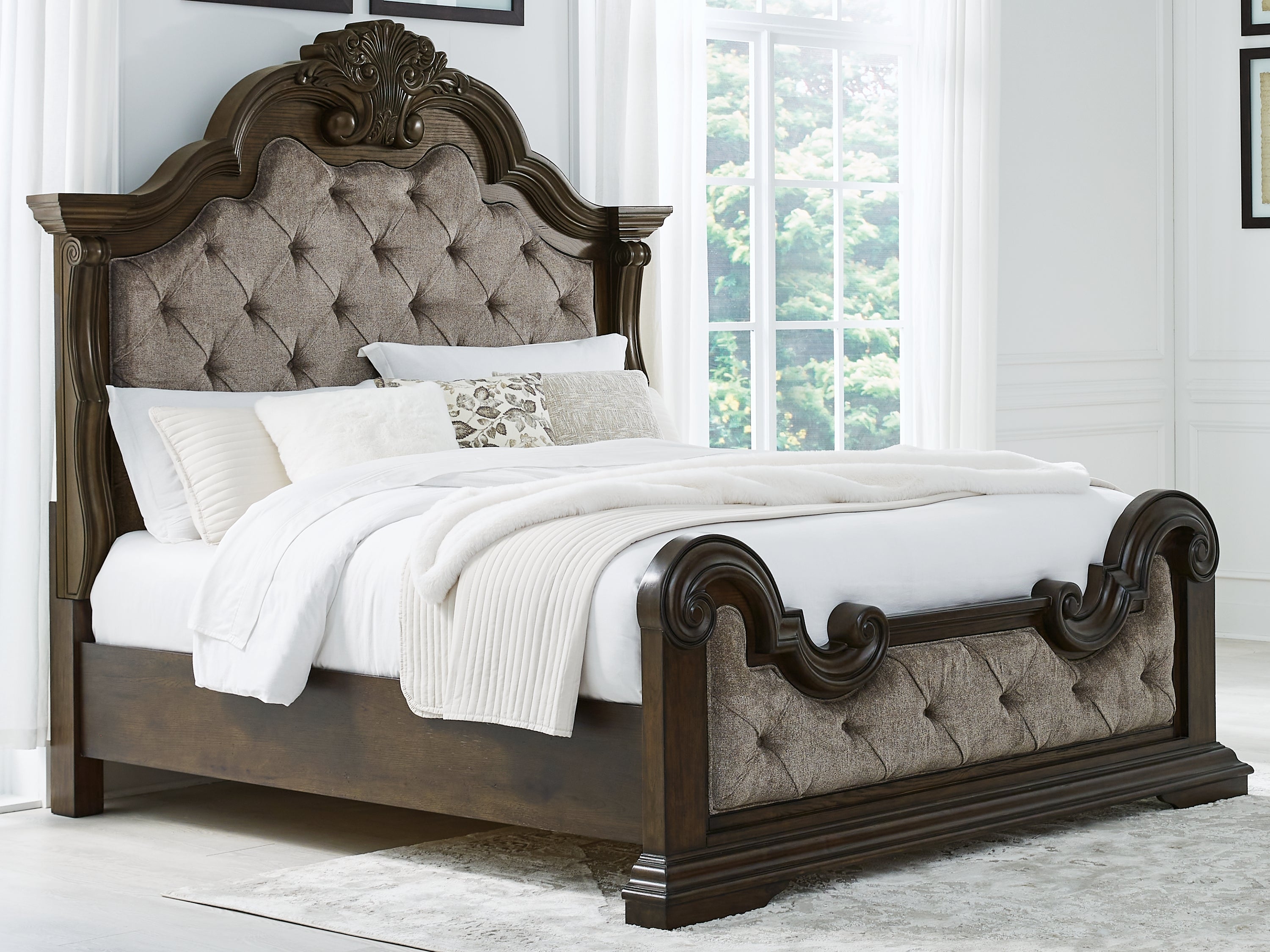 Orleans Furniture - Ashley Furniture - Maylee Bedroom - California King Upholstered Bed / Dark Brown - B947B5