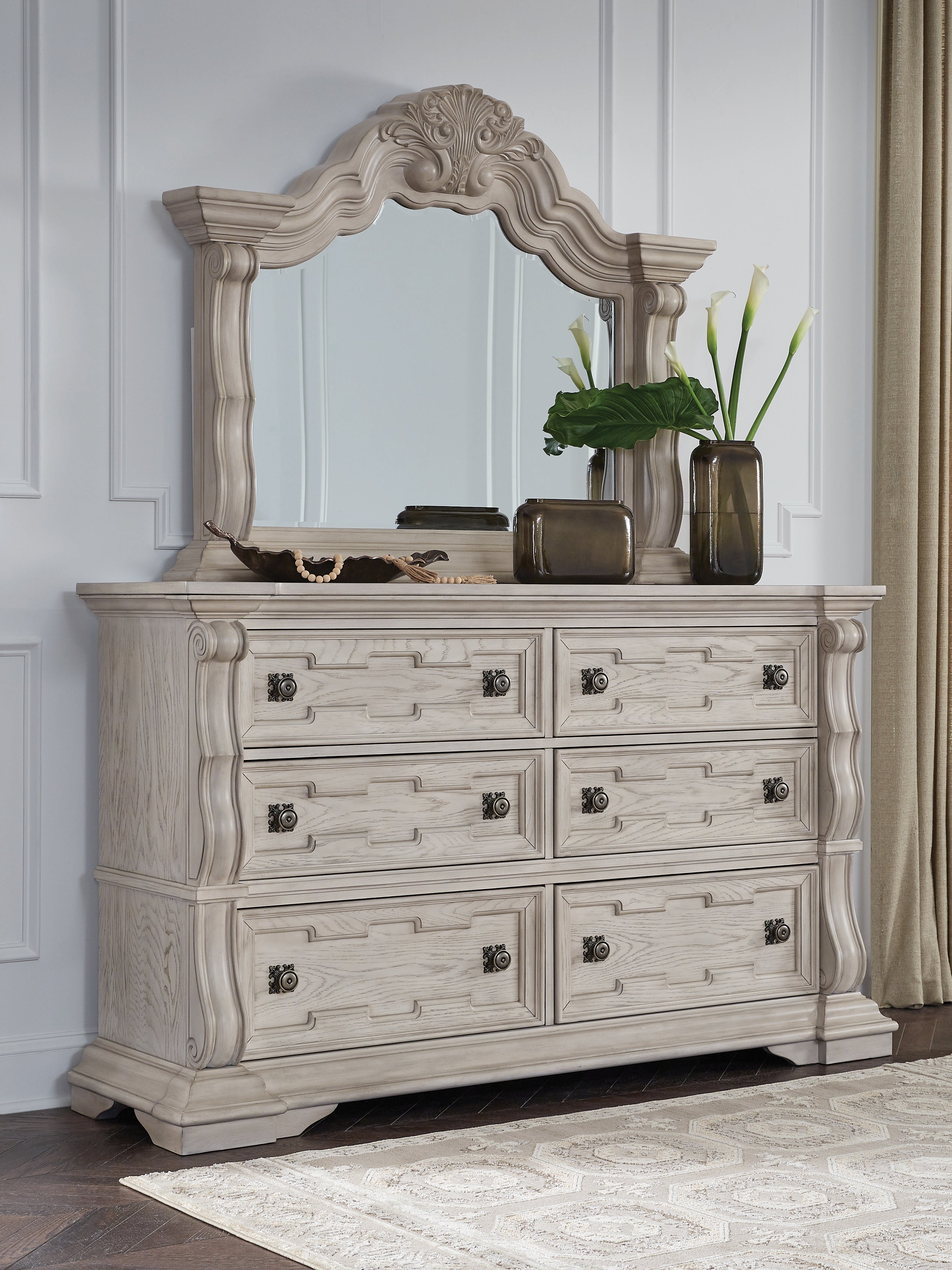 Orleans Furniture - Ashley Furniture - Bruchandi Bedroom - Dresser and Mirror / Antique White - PCB948B1