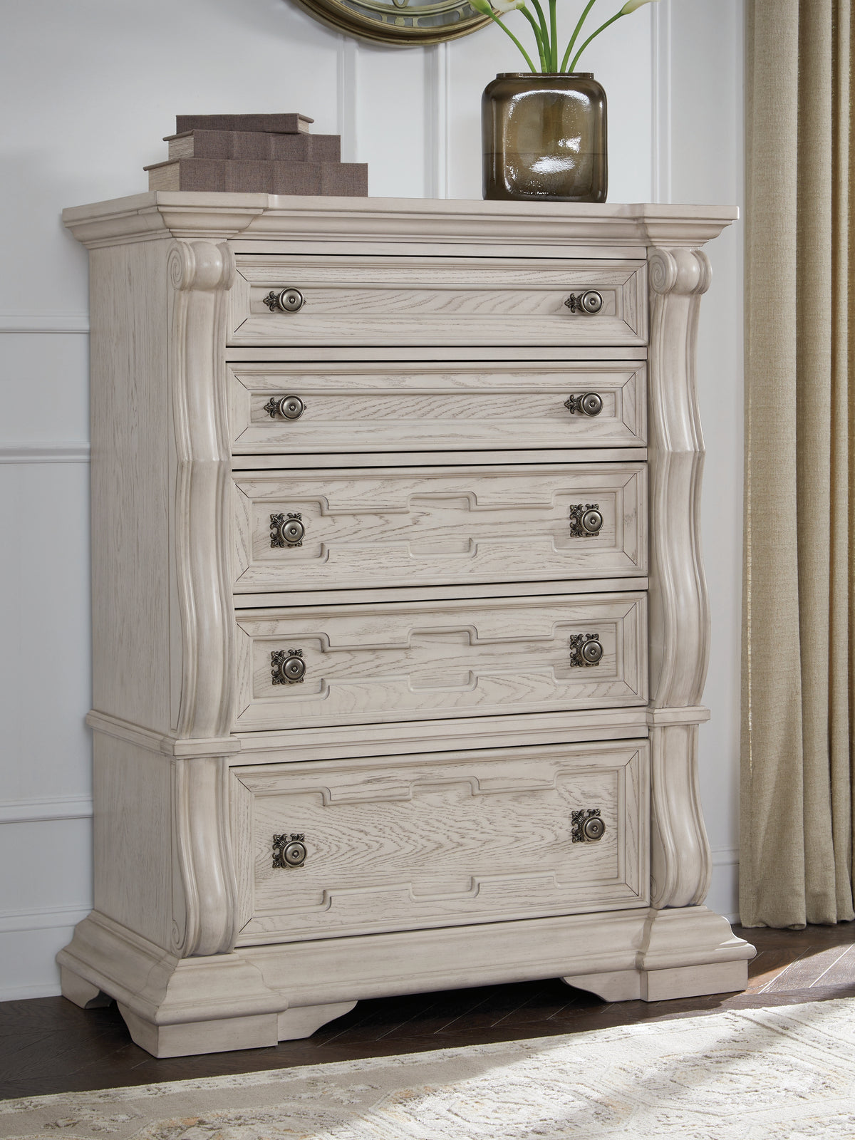 Orleans Furniture - Ashley Furniture - Bruchandi Bedroom - California King Upholstered Panel Bed / Antique White - PCB948B5