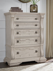 Orleans Furniture - Ashley Furniture - Bruchandi Bedroom - California King Upholstered Panel Bed / Antique White - PCB948B5