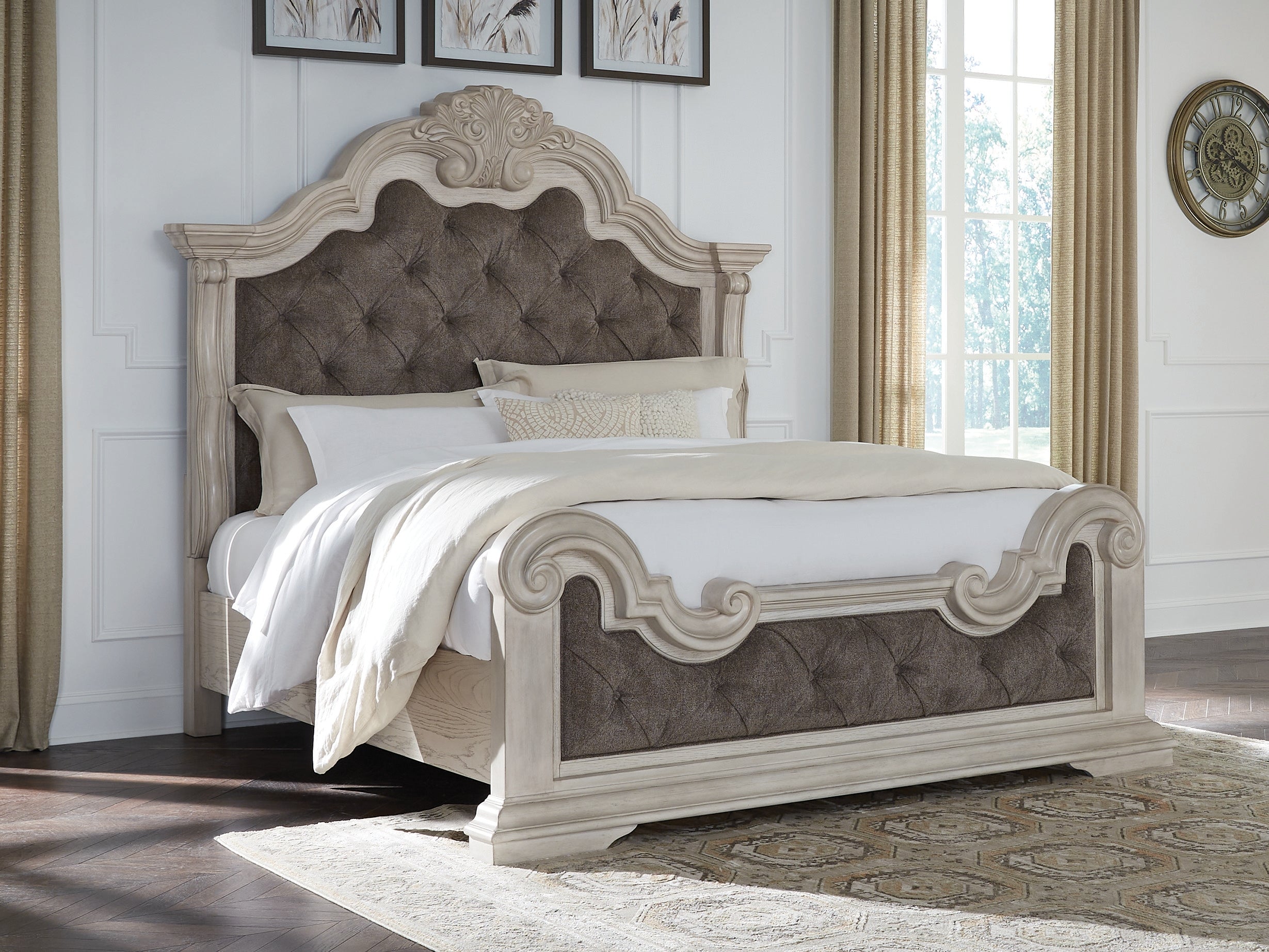 Orleans Furniture - Ashley Furniture - Bruchandi Bedroom - California King Upholstered Panel Bed / Antique White - PCB948B5