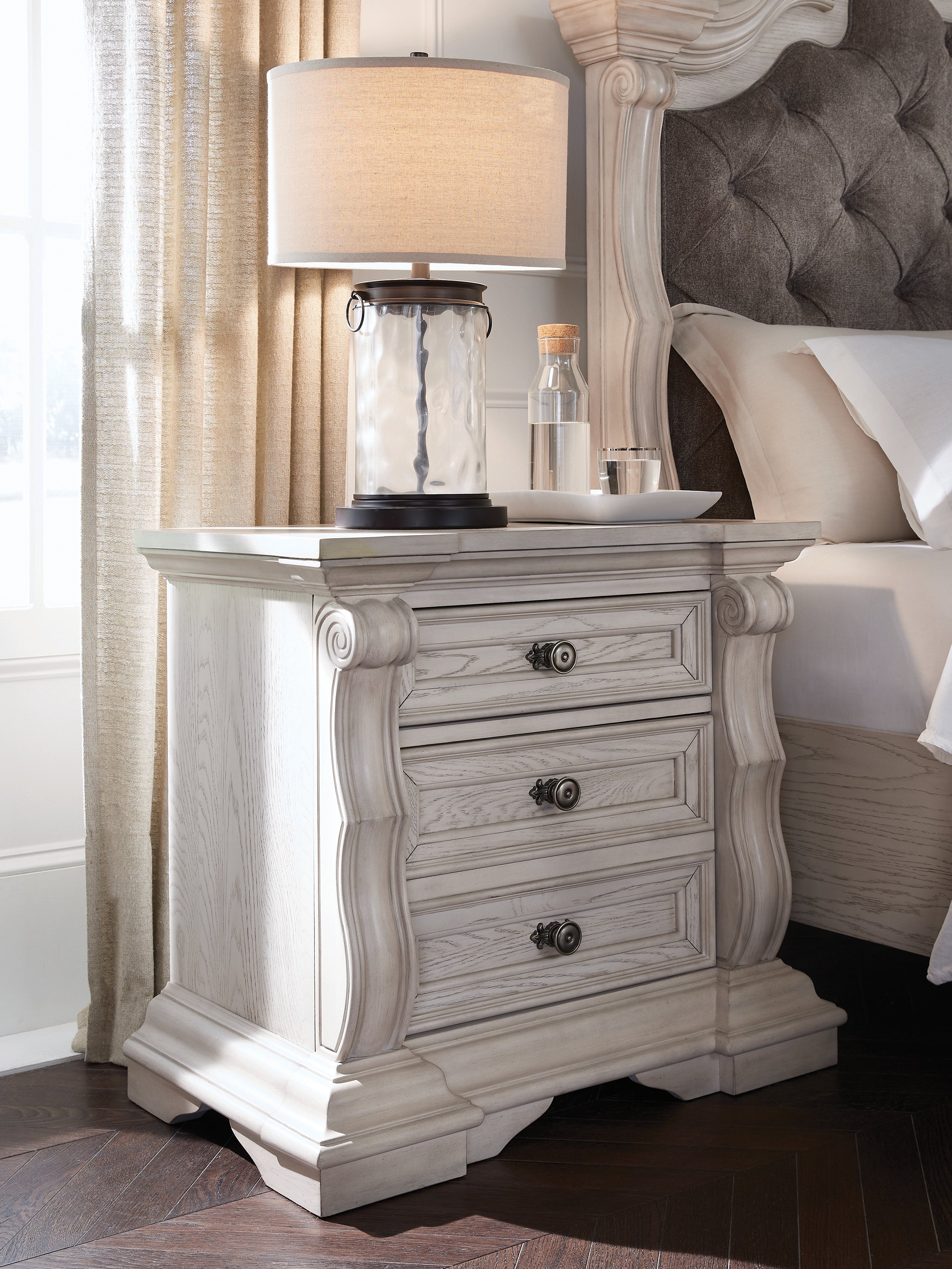 Orleans Furniture - Ashley Furniture - Bruchandi Bedroom - Three Drawer Night Stand / Antique White - PCB948-93