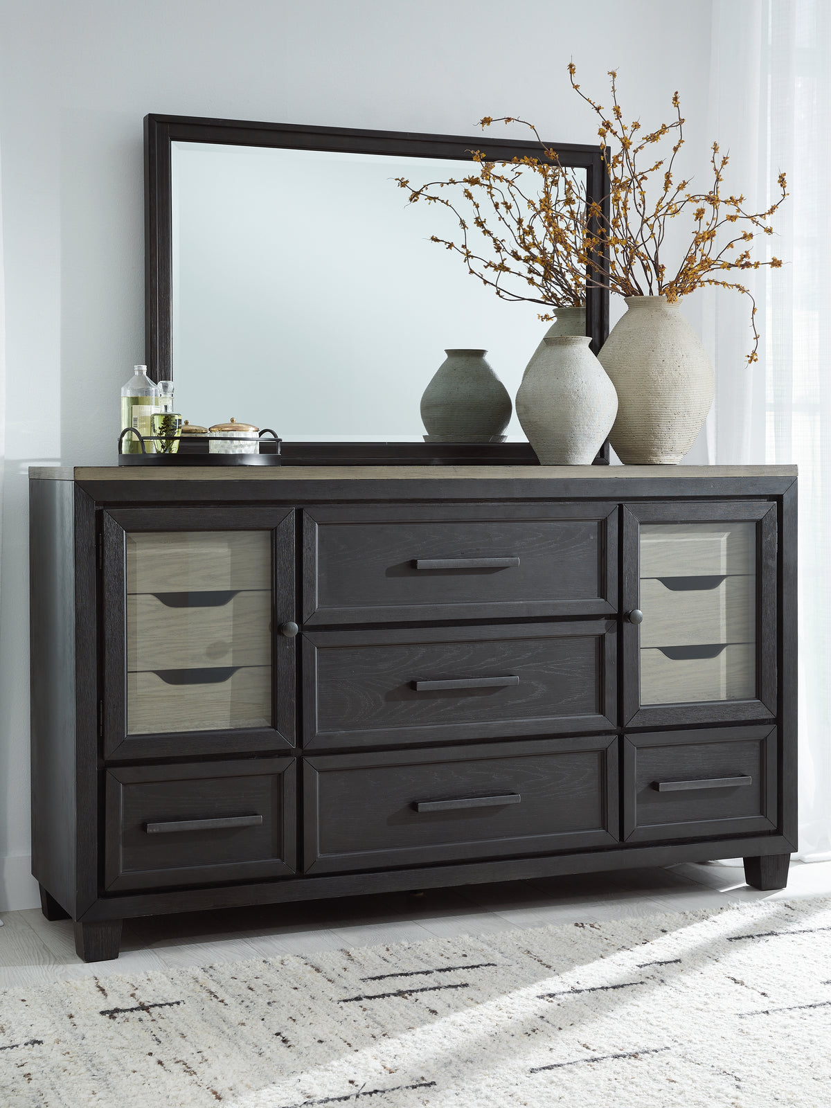 Orleans Furniture - Ashley Furniture - Foyland Bedroom - Two Drawer Night Stand / Black/Brown - B989-92