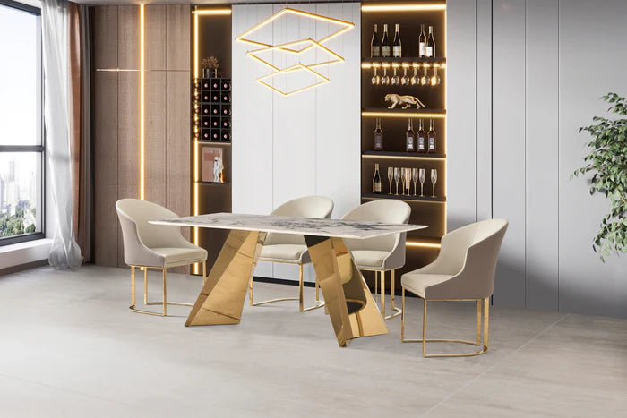 D2220 7 Piece Marble Top Dining Table