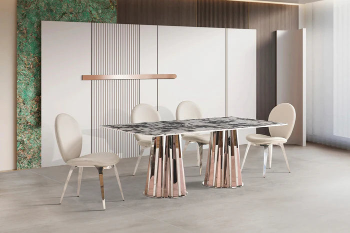 D2309 7 Piece Marble Top Dining Table