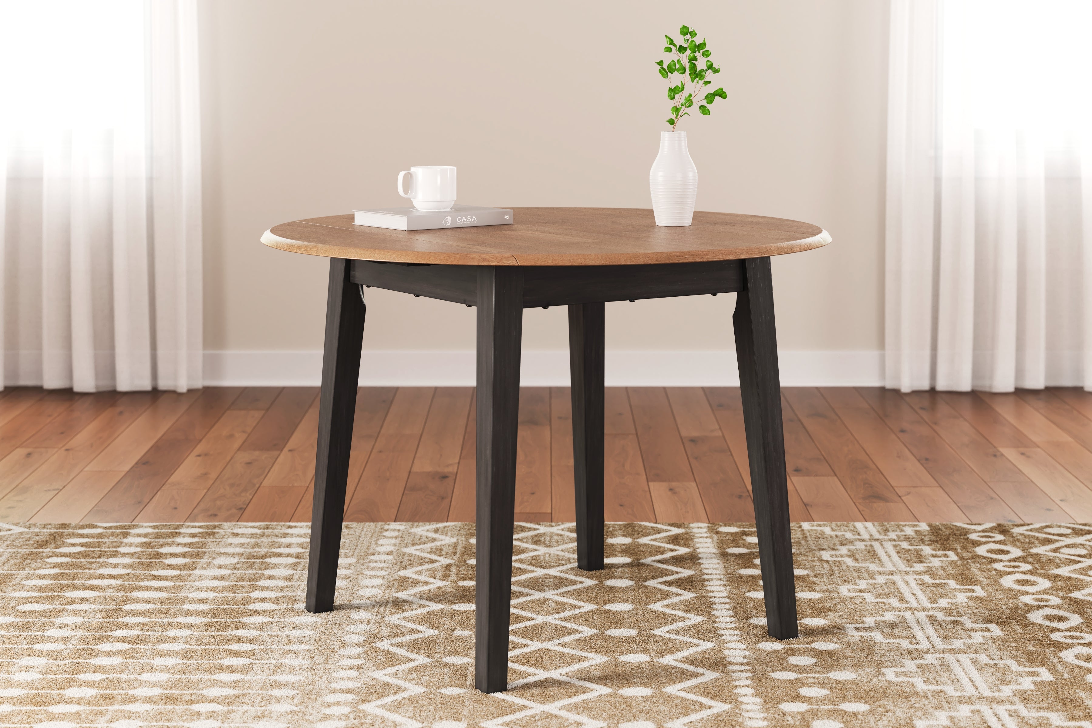 Orleans Furniture - Ashley Furniture - Gesthaven Dining Room - Round DRM Drop Leaf Table / Natural/Brown - D396-15
