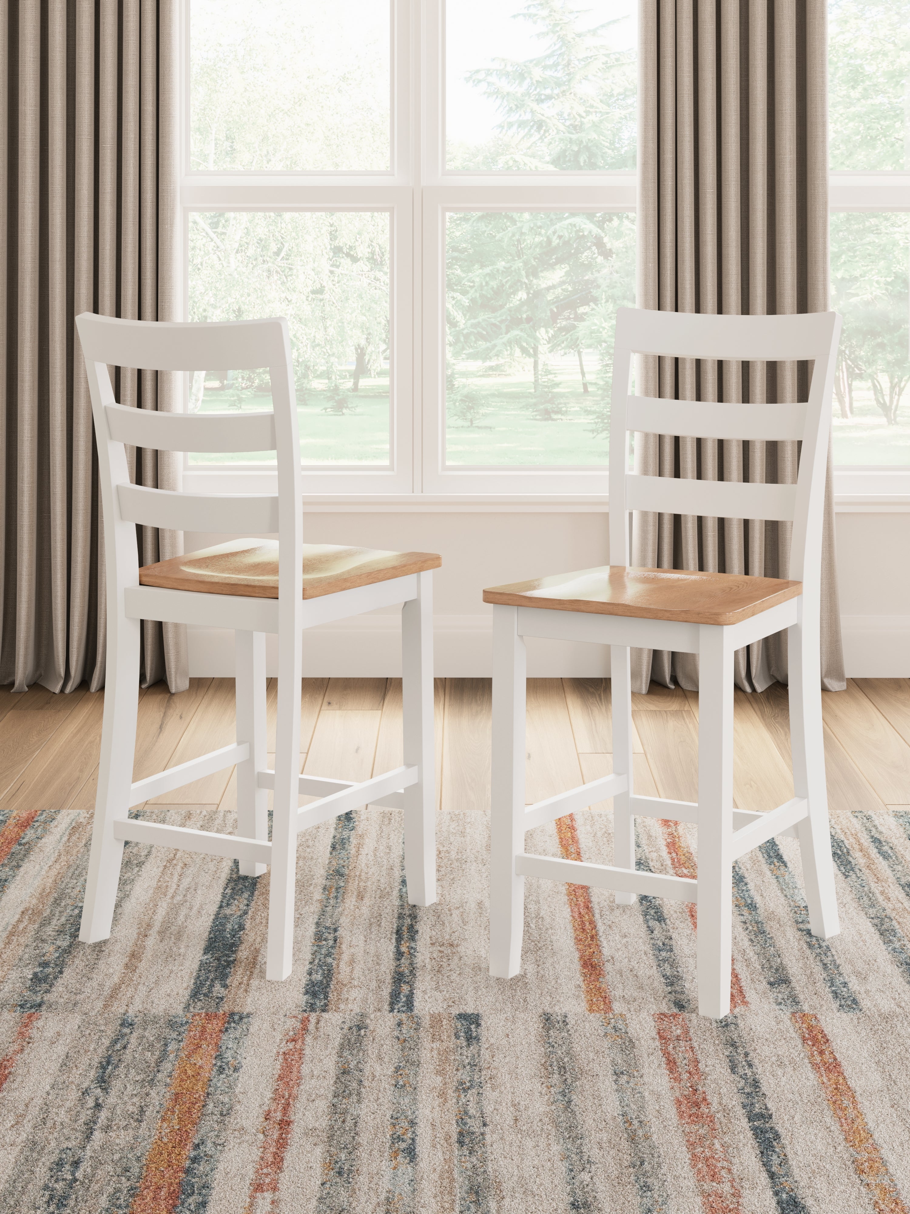 Orleans Furniture - Ashley Furniture - Gesthaven Dining Room - Counter Height Barstool (Set of 2) / Natural/White - D398-124X2