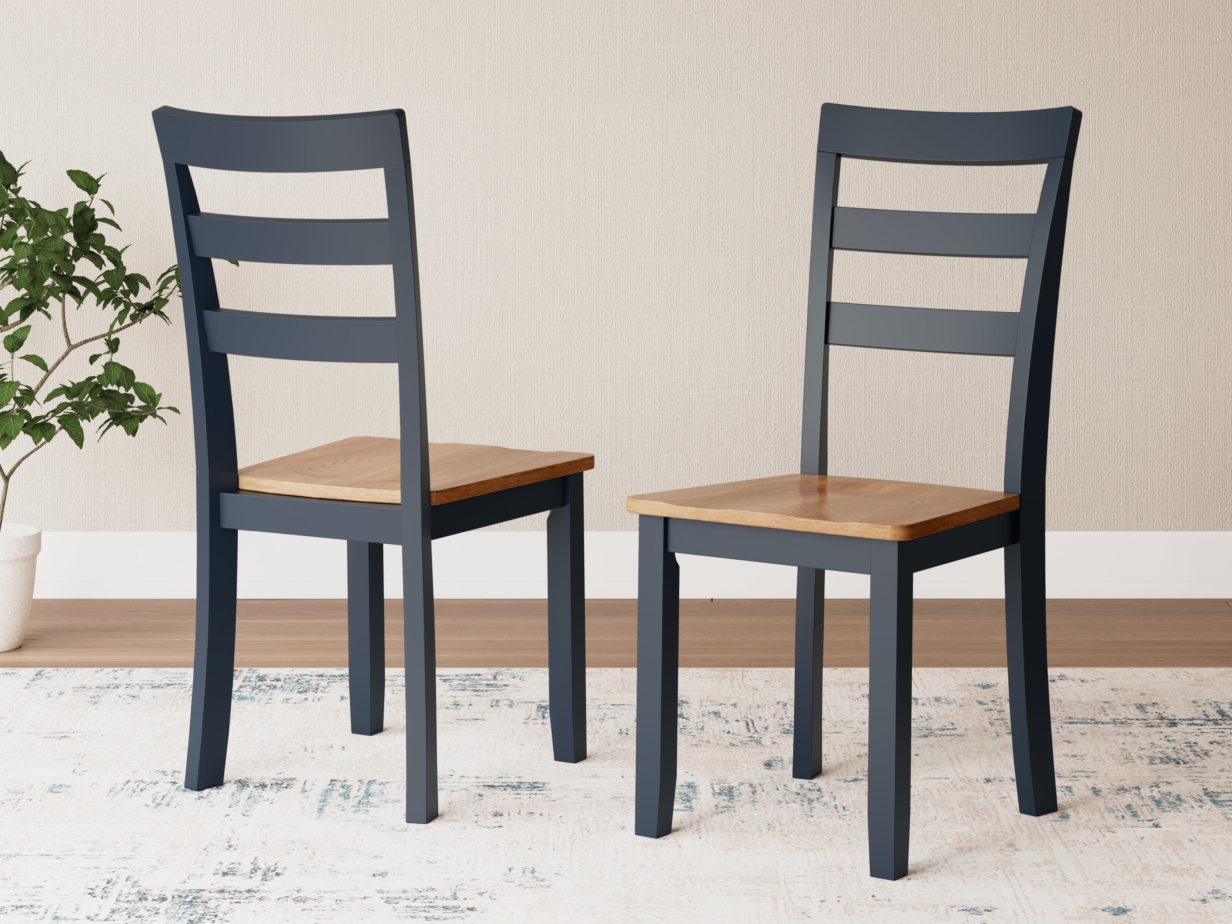 Orleans Furniture - Ashley Furniture - Gesthaven Dining Room - Dining Chair (Set of 2) / Natural/Blue - D399-01X2