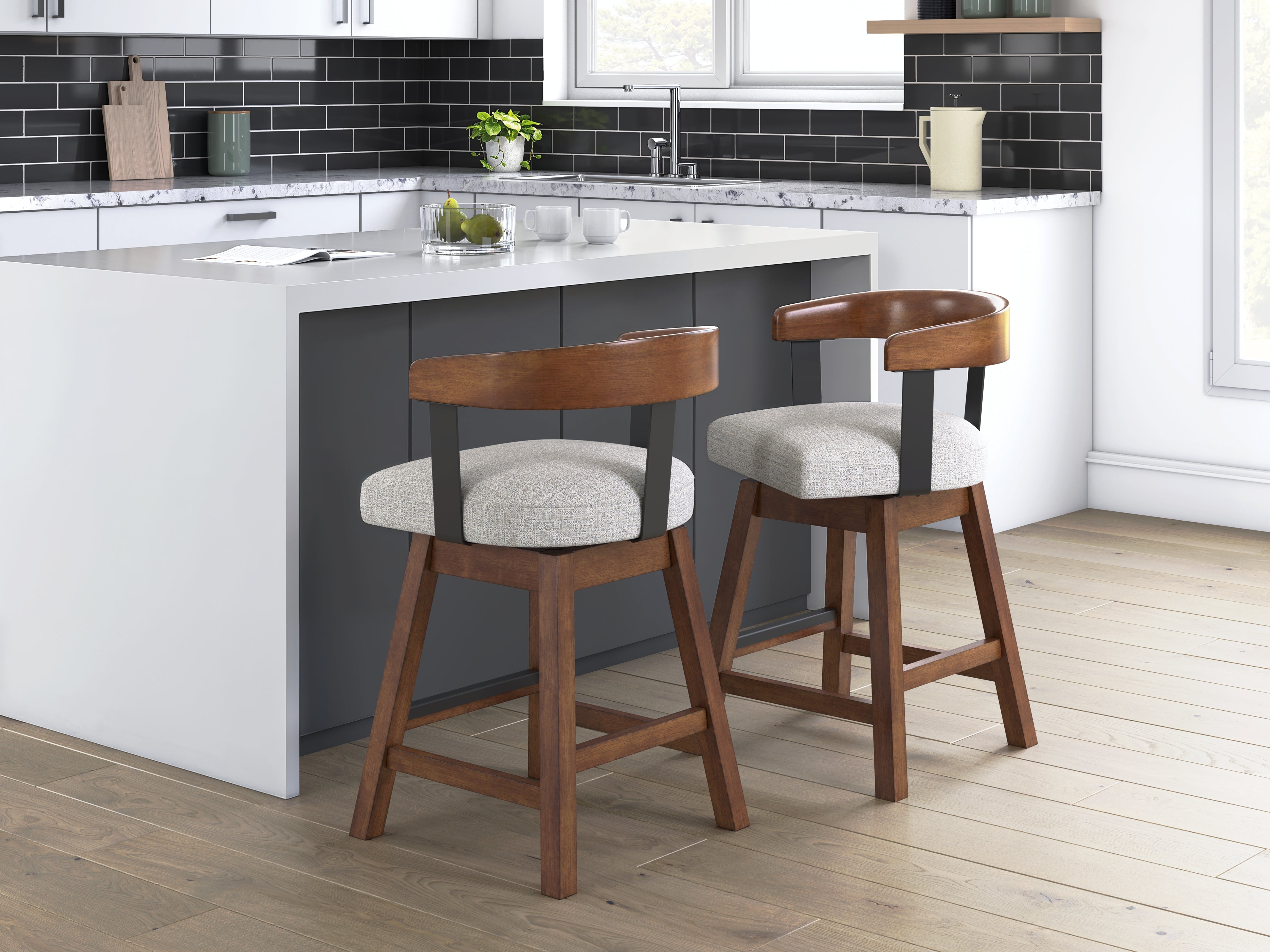 Orleans Furniture - Ashley Furniture - Ralene Dining Room - Counter Height Barstool (Set of 2) / Medium Brown - D594-224X2