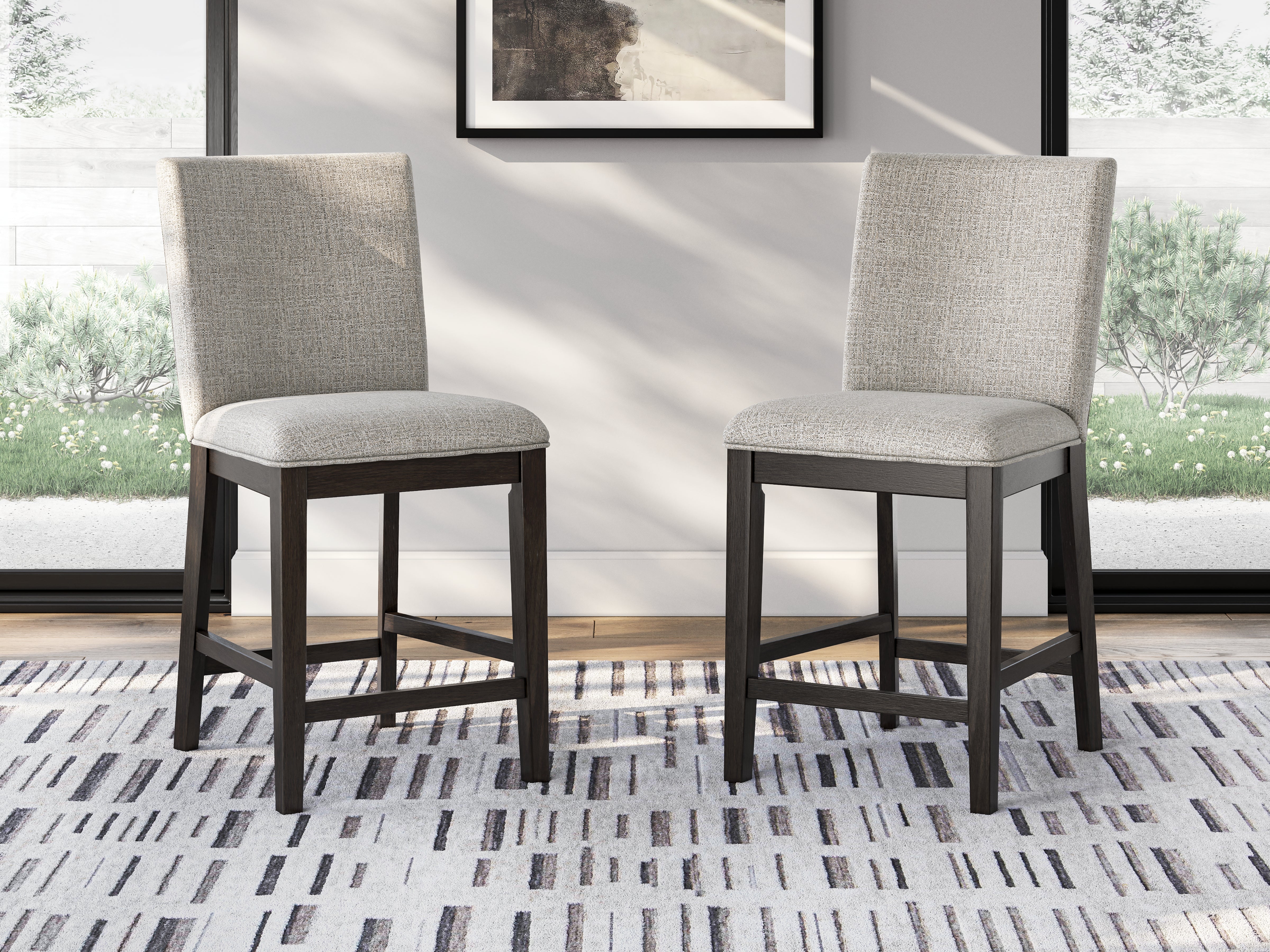 Orleans Furniture - Ashley Furniture - Neymorton Dining Room - Counter Height Barstool (Set of 2) / Dark Grayish Brown - D618-124X2
