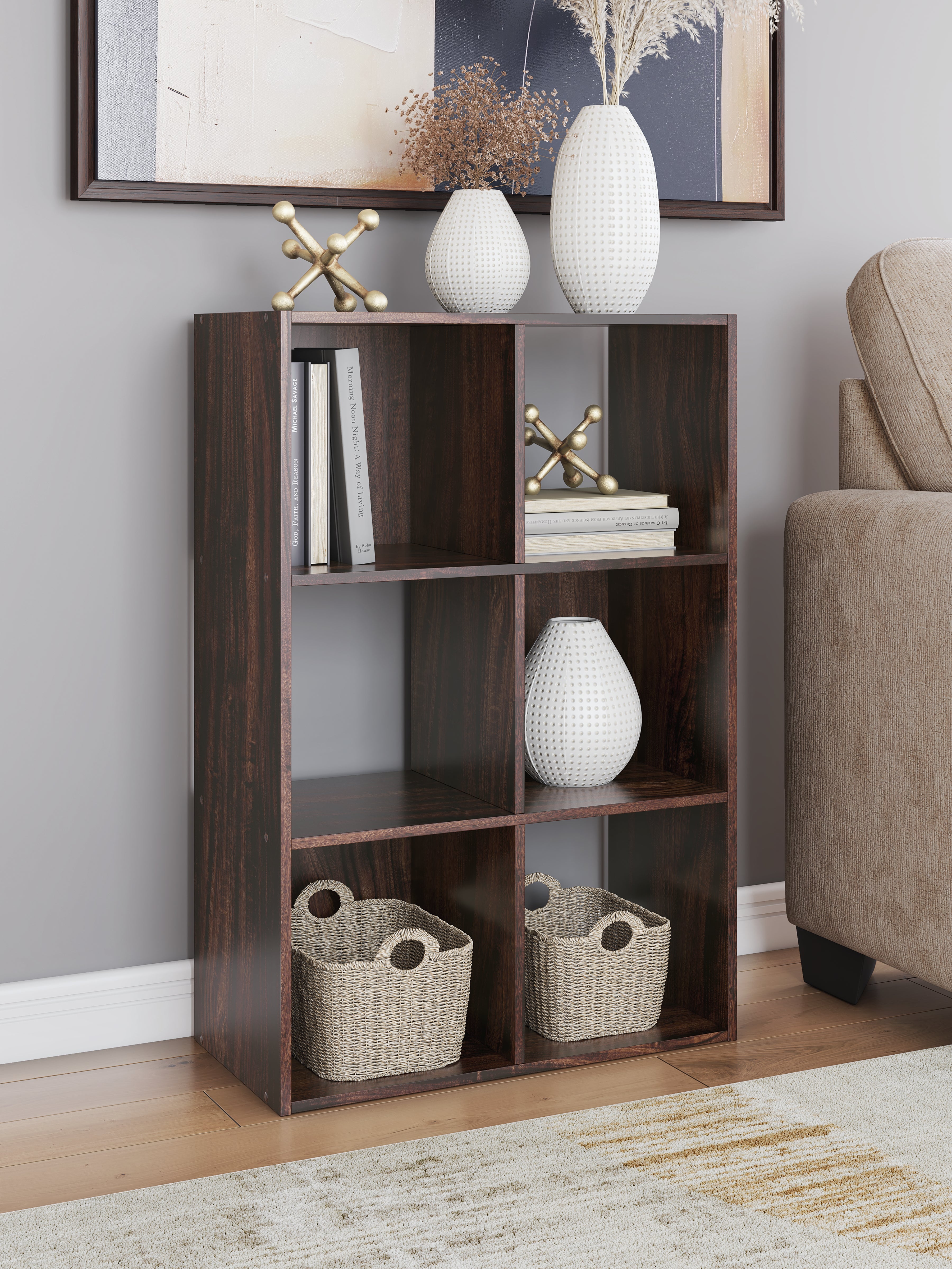 Orleans Furniture - Ashley Furniture - Glosmount Six Cube Organizer - Six Cube Organizer / Cherry/Light Brown - EA1055-3X2