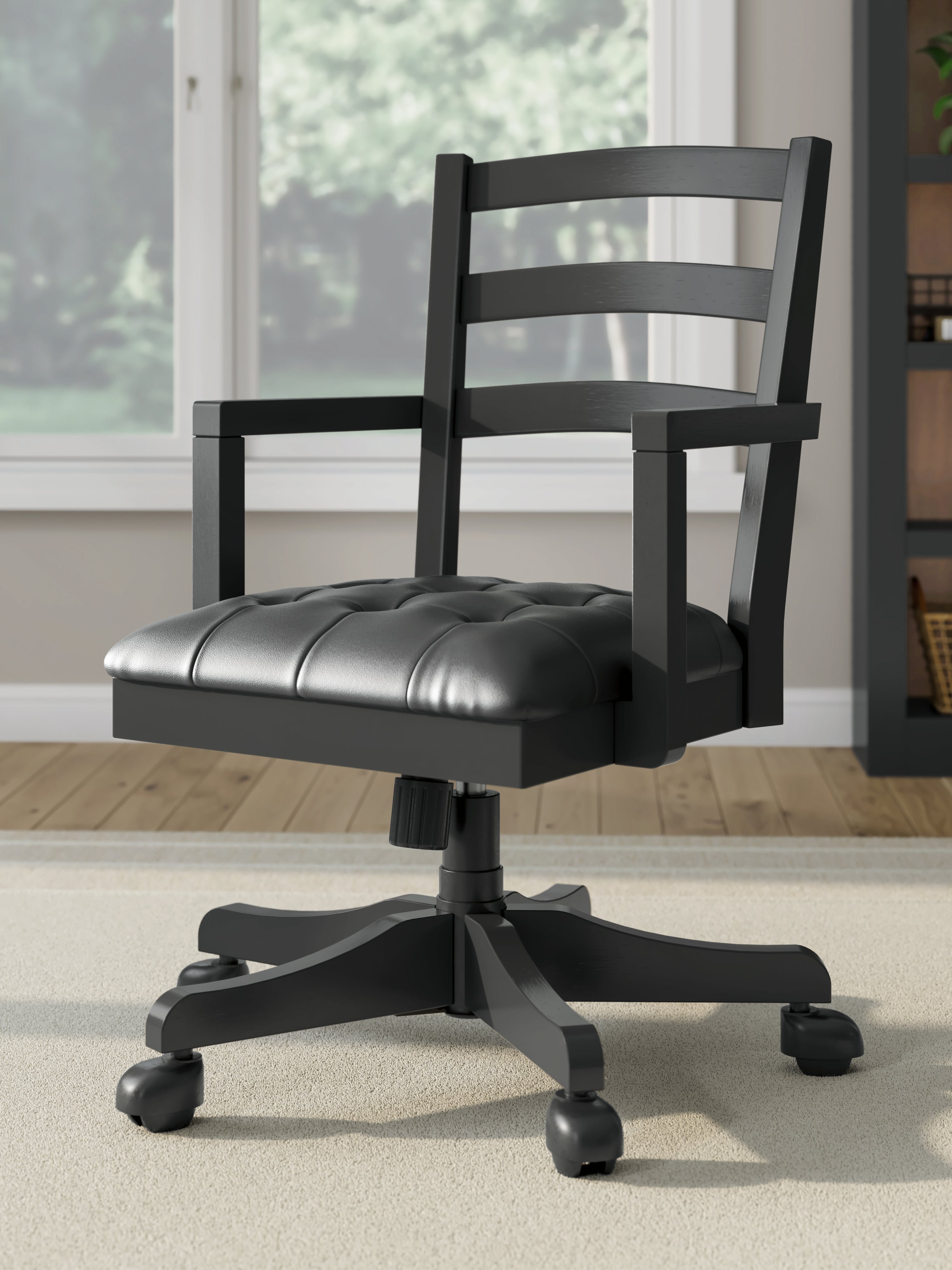Orleans Furniture - Ashley Furniture - Wildenauer Home Office Desk Chair - Home Office Swivel Desk Chair / Black - H664-01A