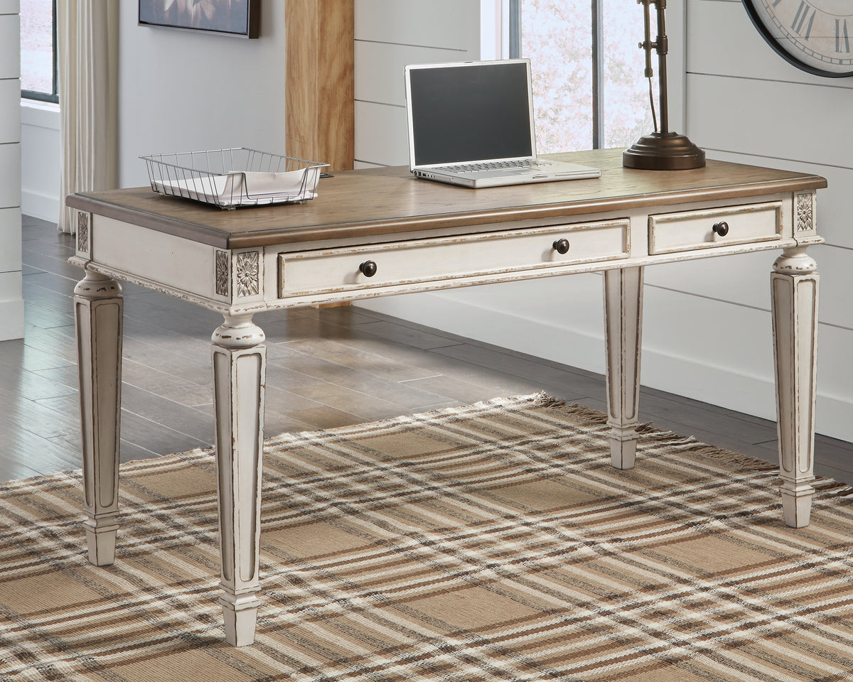 Orleans Furniture - Ashley Furniture - Realyn Office Desk - Home Office Desk / White/Brown - H743-34