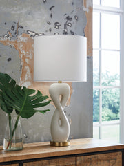 Orleans Furniture - Ashley Furniture - Judrich Lighting - Poly Table Lamp (1/CN) / White/Gold Finish - L236024