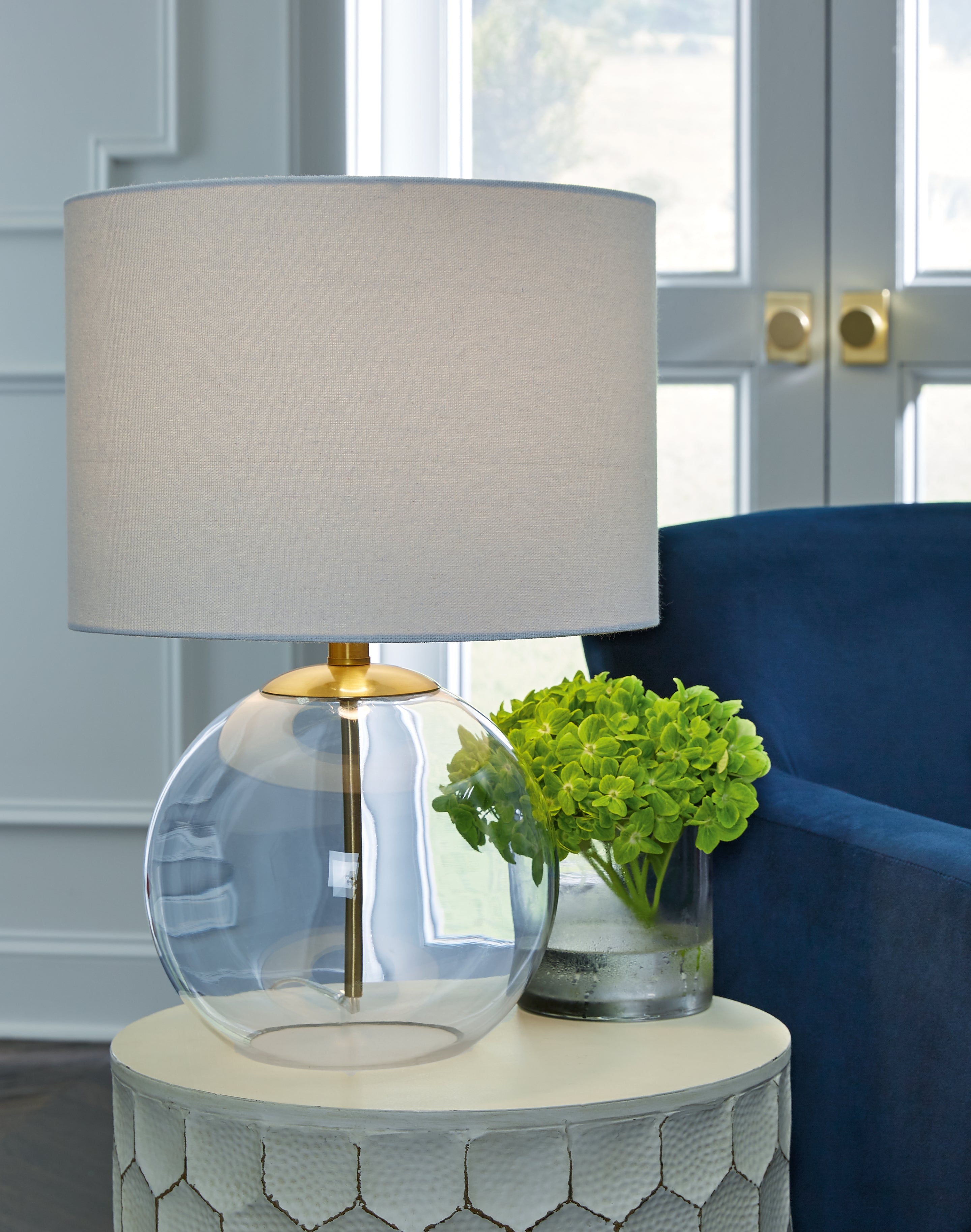Orleans Furniture - Ashley Furniture - Samder Lighting - Table Lamp (Set of 2) / Clear/Brass Finish - L430744X2