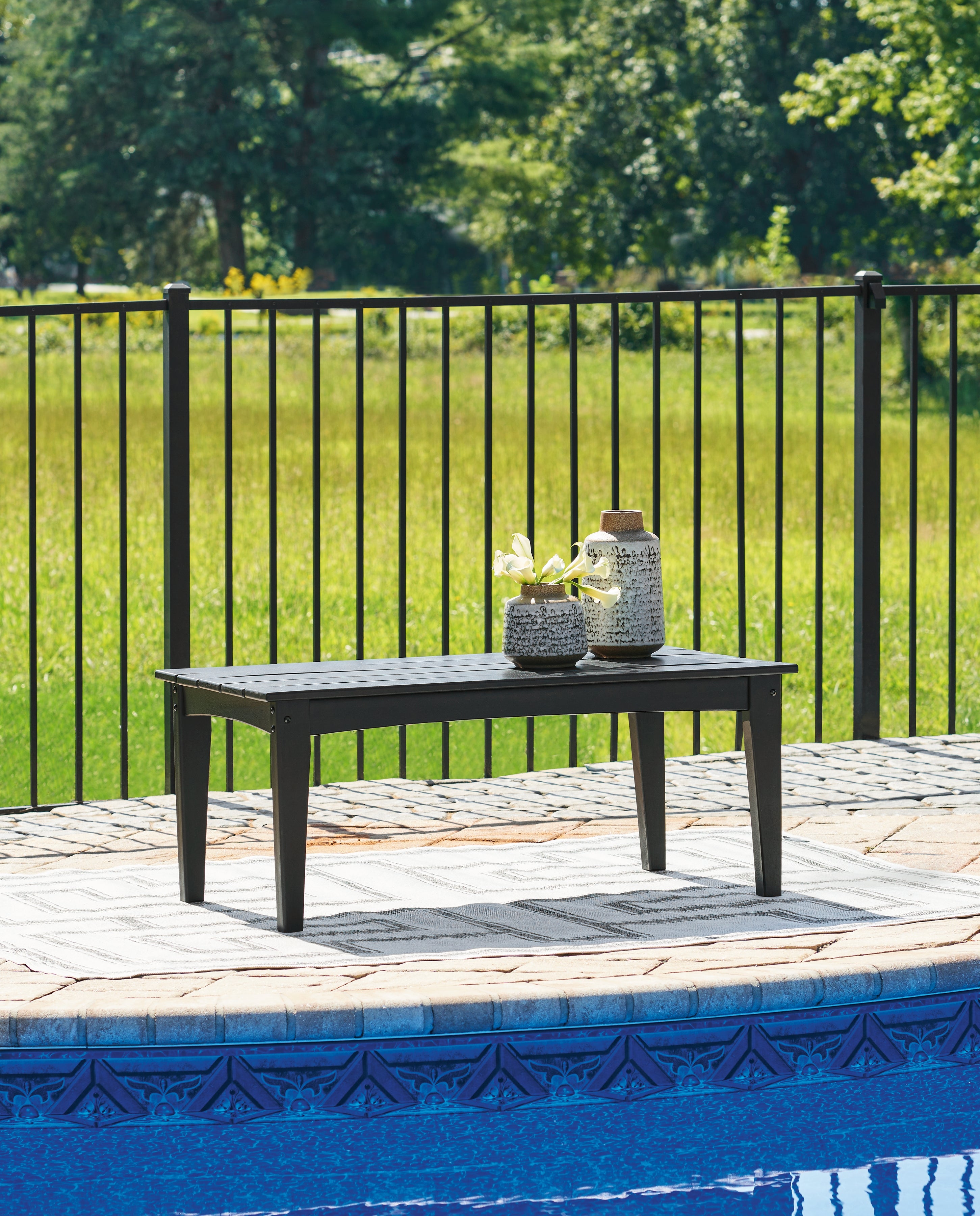 Orleans Furniture - Ashley Furniture - Hyland wave Outdoor - Rectangular Cocktail Table / Black - P108-701