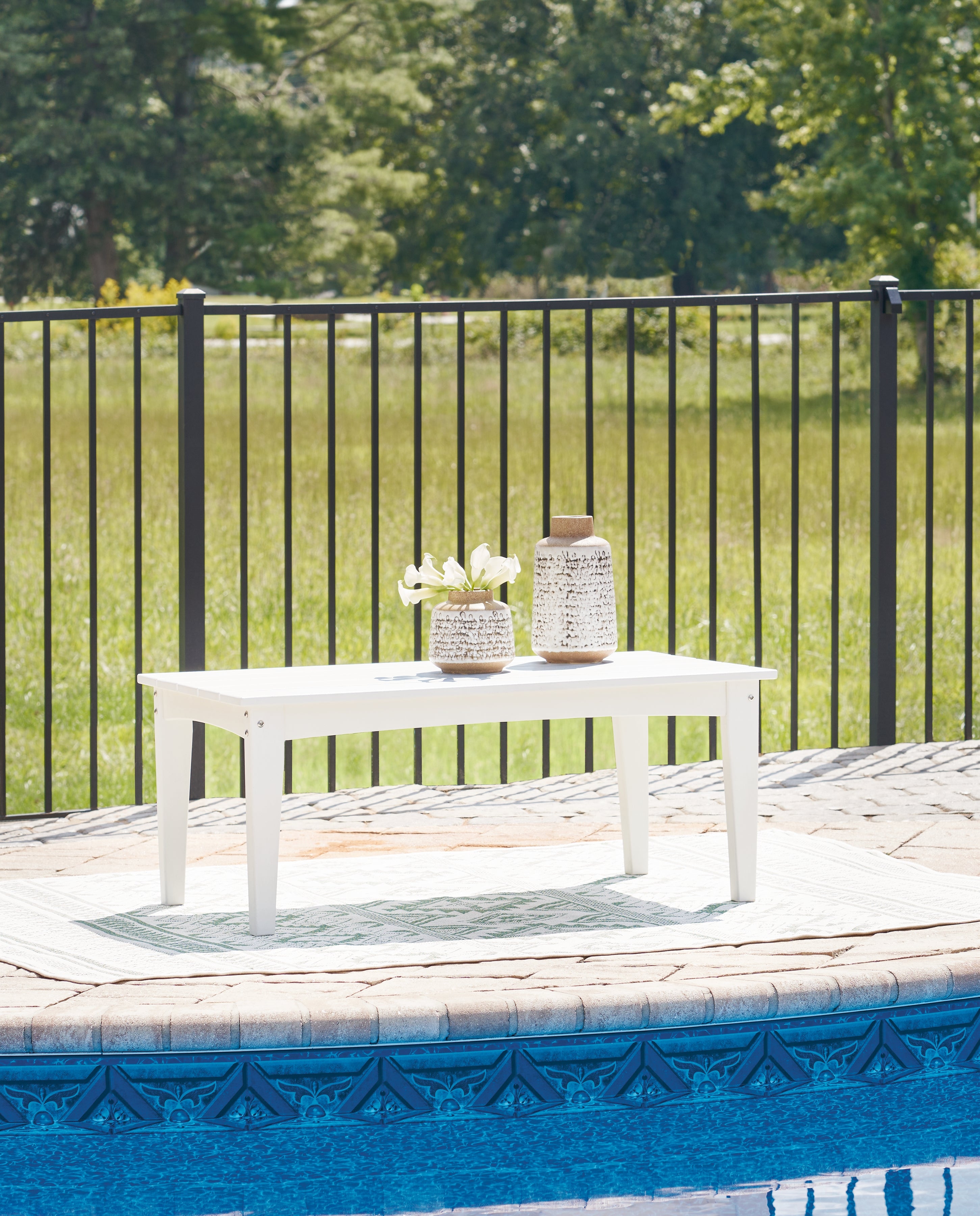 Orleans Furniture - Ashley Furniture - Hyland wave Outdoor - Rectangular Cocktail Table / White - P111-701