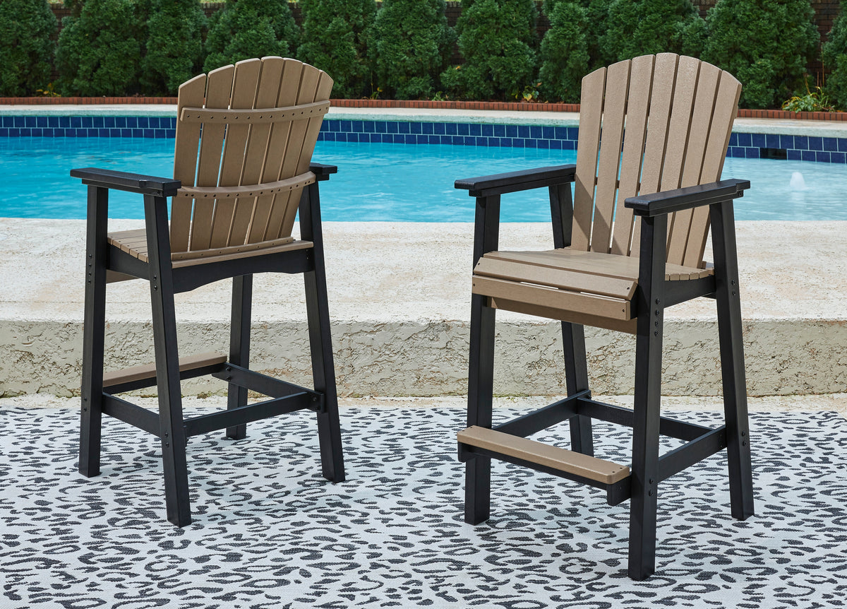 Orleans Furniture - Ashley Furniture - Fairen Trail Outdoor - Square Counter TBL w/UMB OPT / Black/Driftwood - P211-632