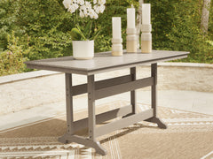 Orleans Furniture - Ashley Furniture - Seacliff Beach Outdoor - RECT COUNTER TABLE W/UMB OPT - PCP228-642