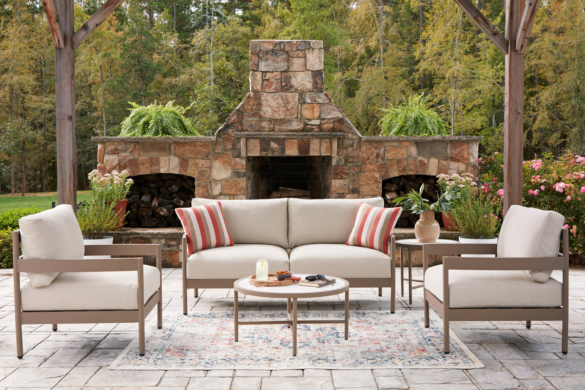 Orleans Furniture - Ashley Furniture - Bluff Trail Outdoor - Love/Chairs/Tables Set (5/CN) - PCP383-080