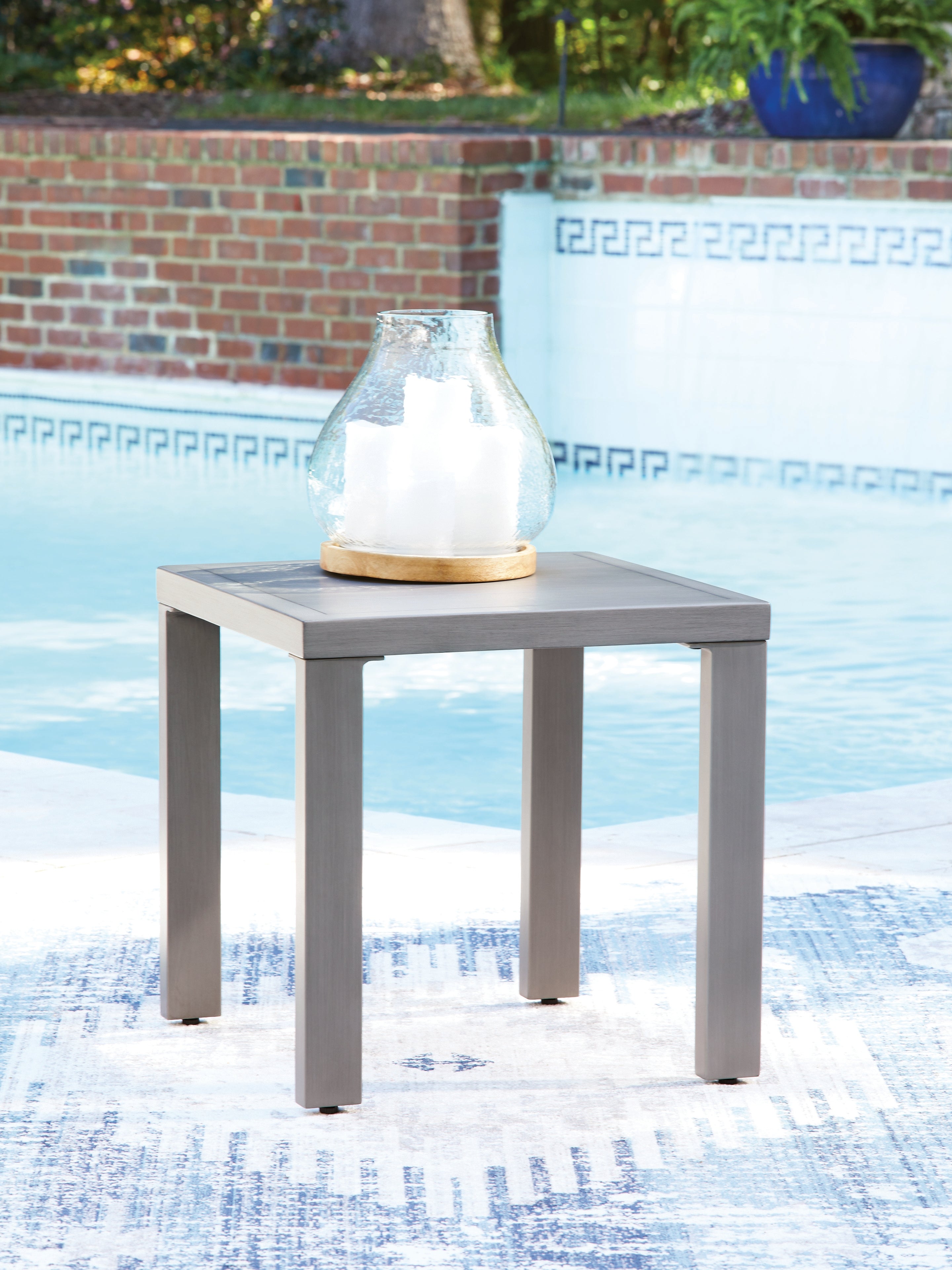 Orleans Furniture - Ashley Furniture - Half Moon Beach Outdoor - Square End Table / Gray - PCP418-702