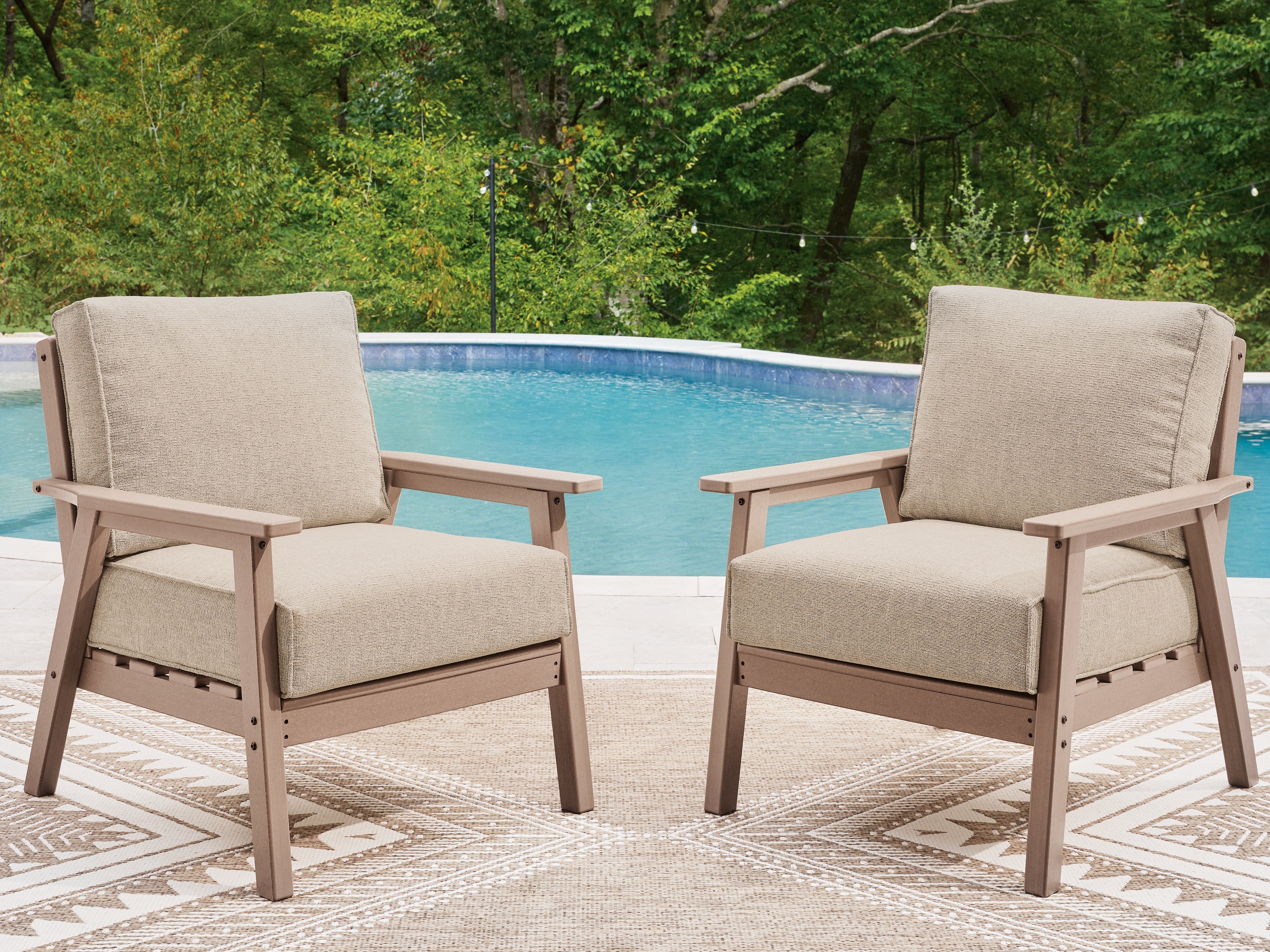 Orleans Furniture - Ashley Furniture - Grover Beach Outdoor - Lounge Chair w/Cushion (Set of 2) / Driftwood - PCP422-820