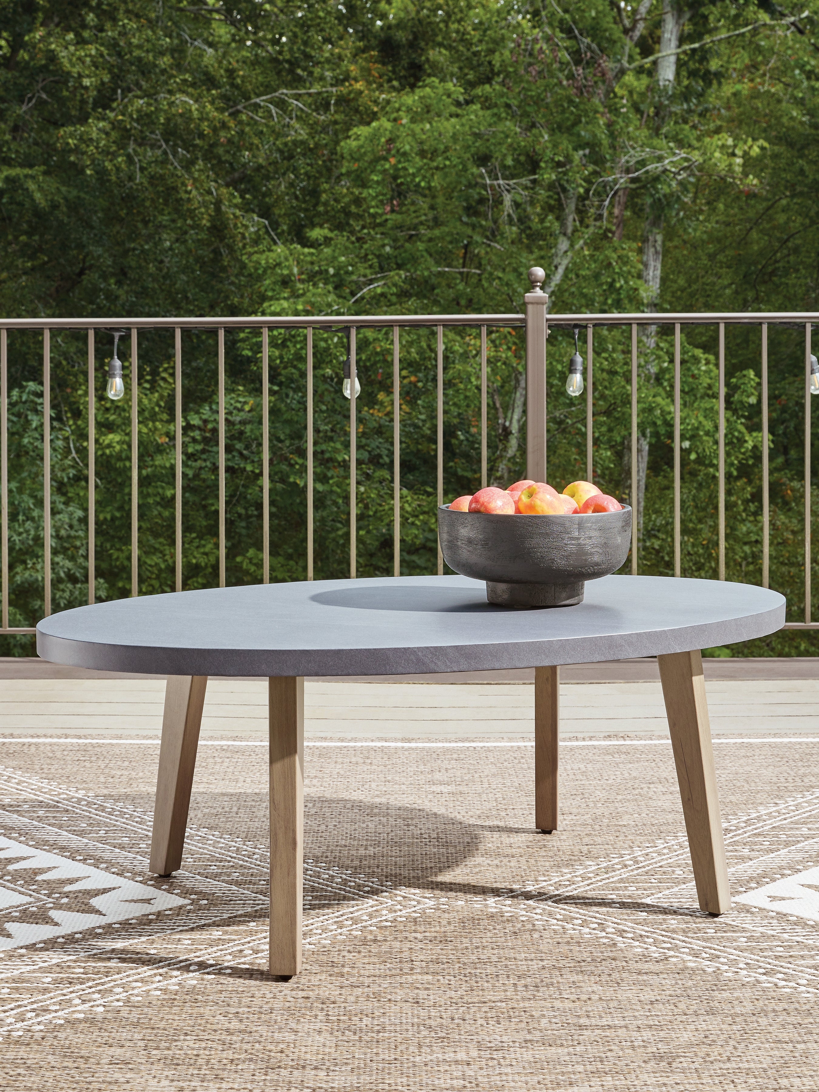 Orleans Furniture - Ashley Furniture - Harmony Headlands Outdoor - Oval Cocktail Table / Natural/Gray - PCP428-701