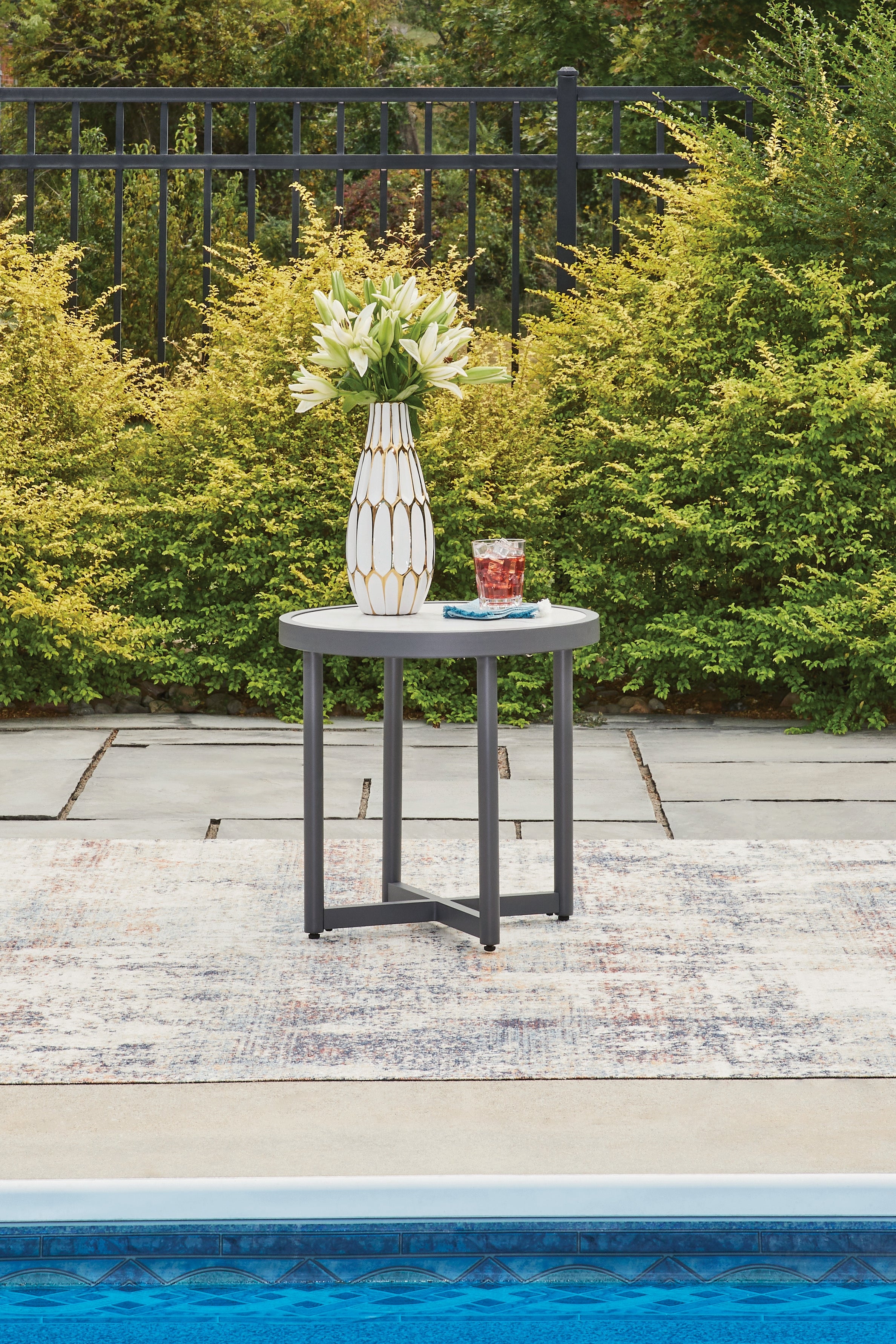 Orleans Furniture - Ashley Furniture - Ocean Beach Outdoor - Round End Table / Gray - PCP510-706