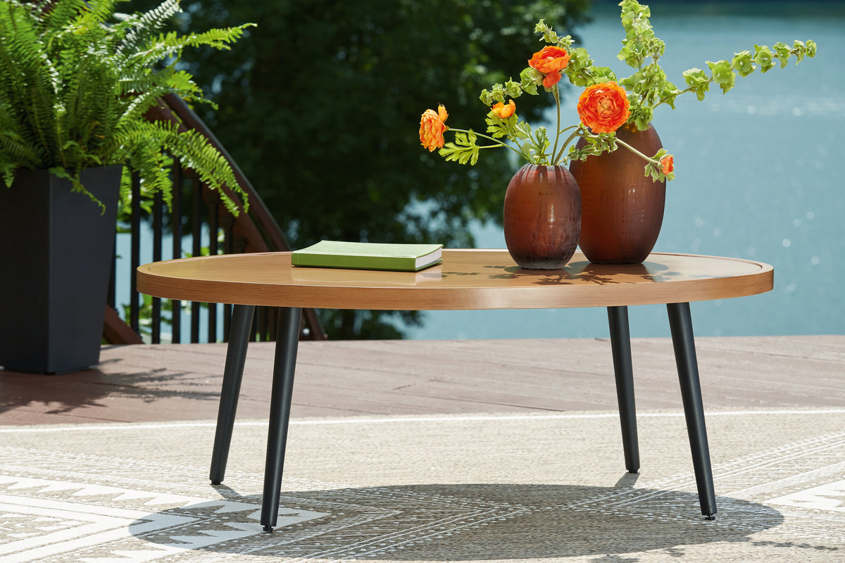 Orleans Furniture - Ashley Furniture - Horizon Hall Outdoor - Ottoman with Cushion / Brown/Green - P572-814