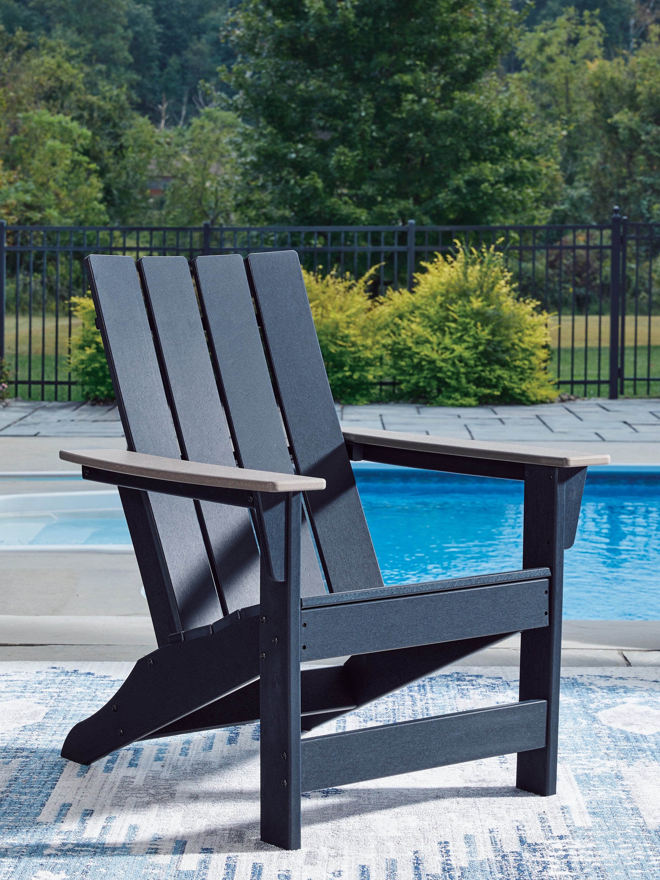 Orleans Furniture - Ashley Furniture - East Beach Outdoor - Adirondack Chair / Navy Blue/Driftwood - PCP587-898