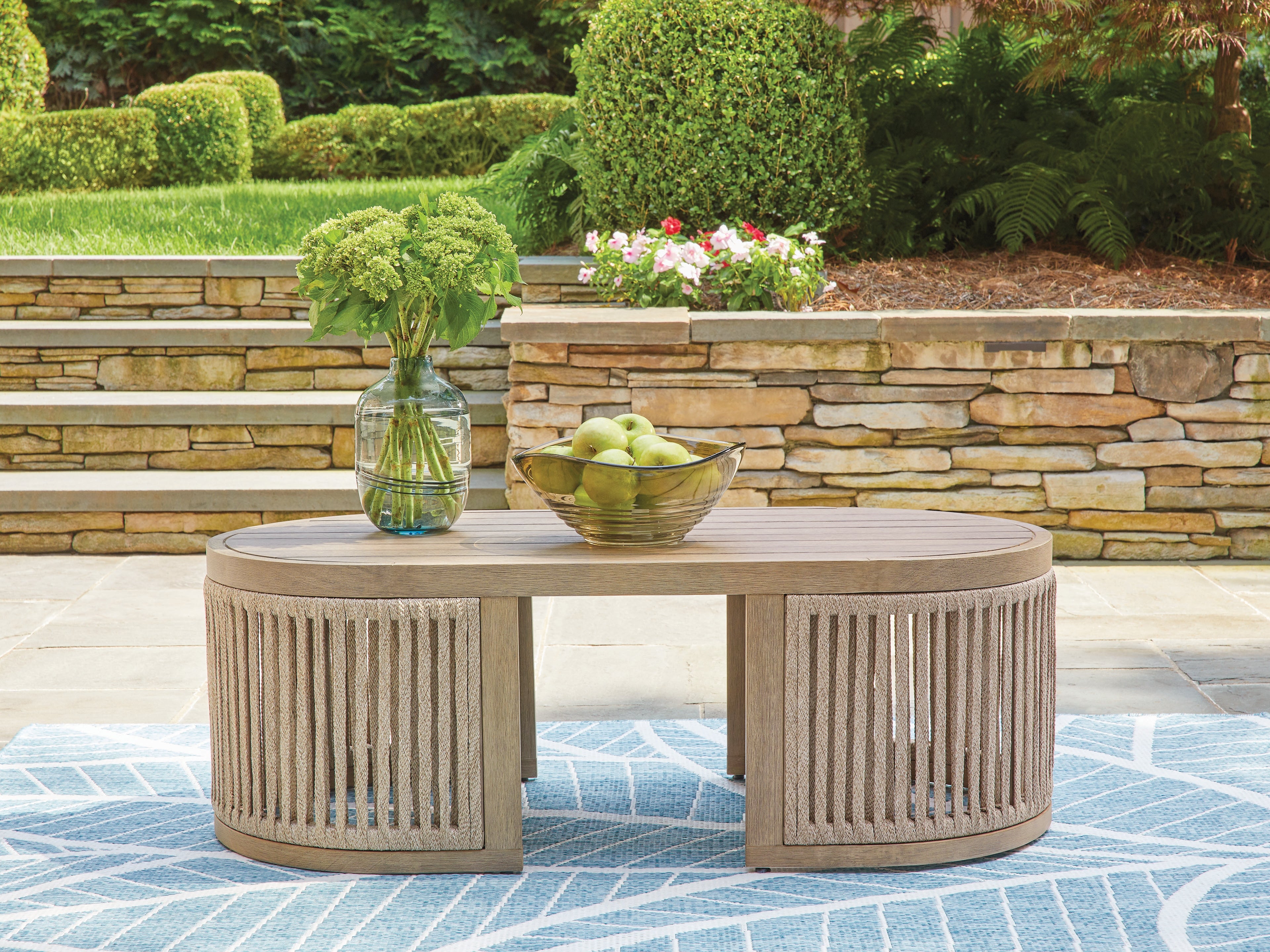 Orleans Furniture - Ashley Furniture - Serena Shores Outdoor - Rectangular Cocktail Table / Beige - PCP604-701