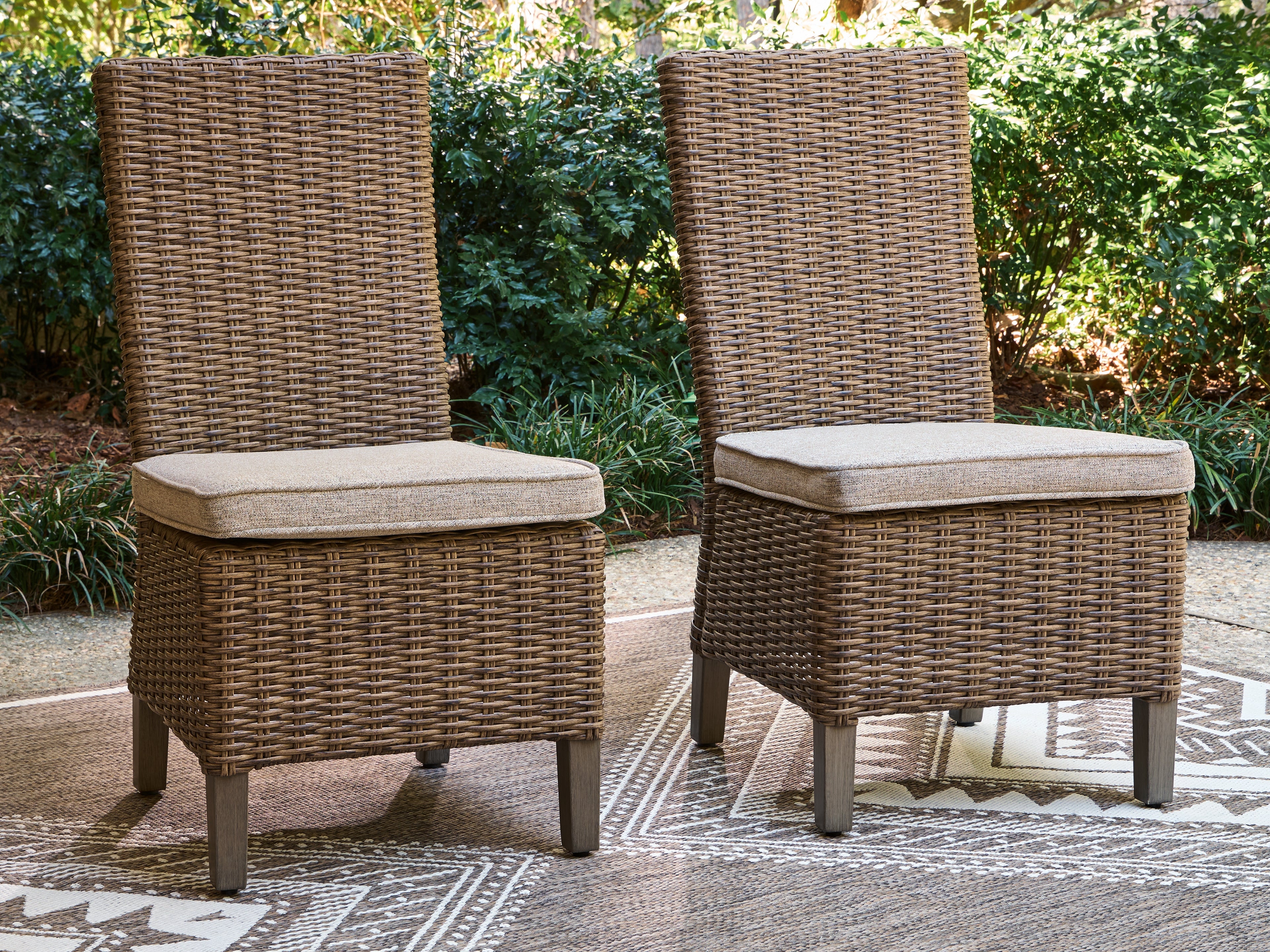 Orleans Furniture - Ashley Furniture - Laguna Heights Outdoor - Side Chair with Cushion (Set of 2) / Beige - PCP790-601