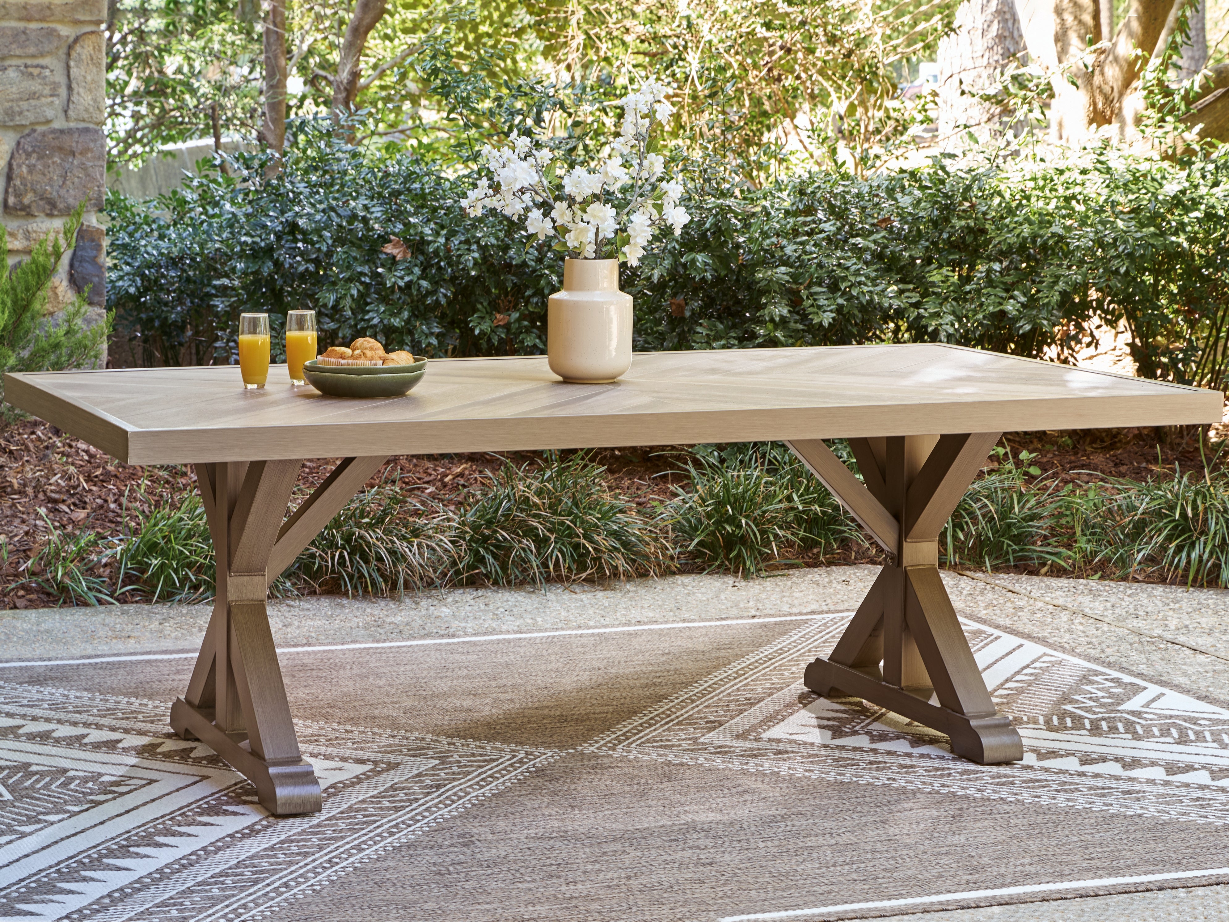 Orleans Furniture - Ashley Furniture - Laguna Heights Outdoor - RECT Dining Table w/UMB OPT - PCP790-625
