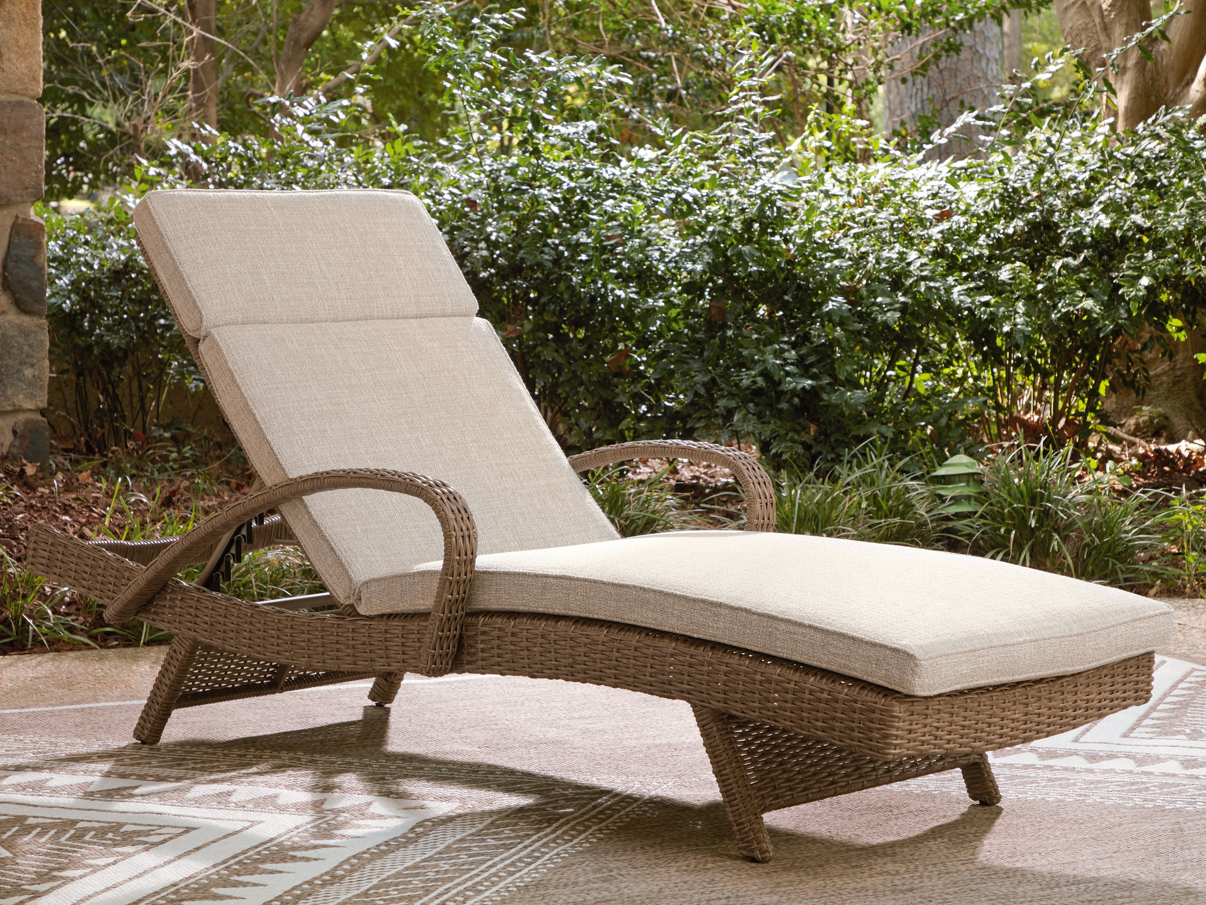 Orleans Furniture - Ashley Furniture - Laguna Heights Outdoor - Chaise Lounge with Cushion / Beige - PCP790-815