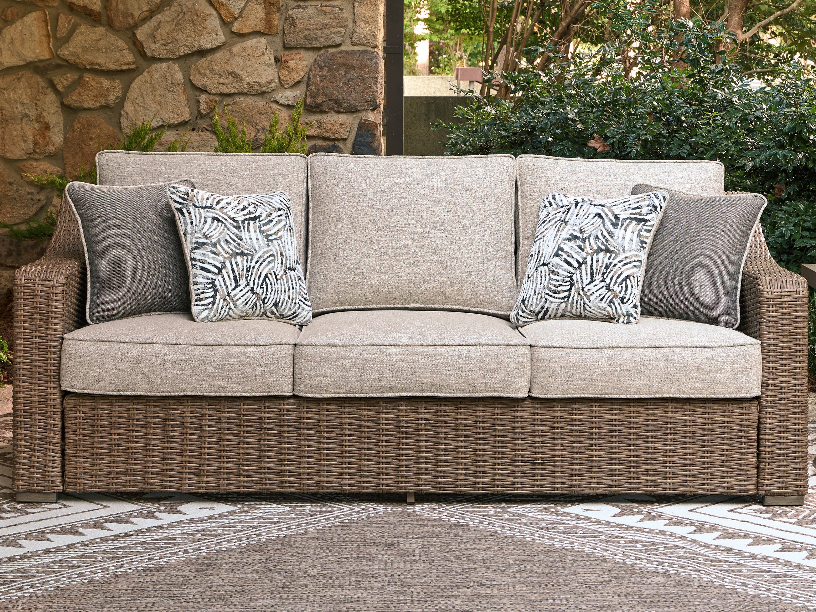 Orleans Furniture - Ashley Furniture - Laguna Heights Outdoor - Sofa with Cushion / Beige - PCP790-838
