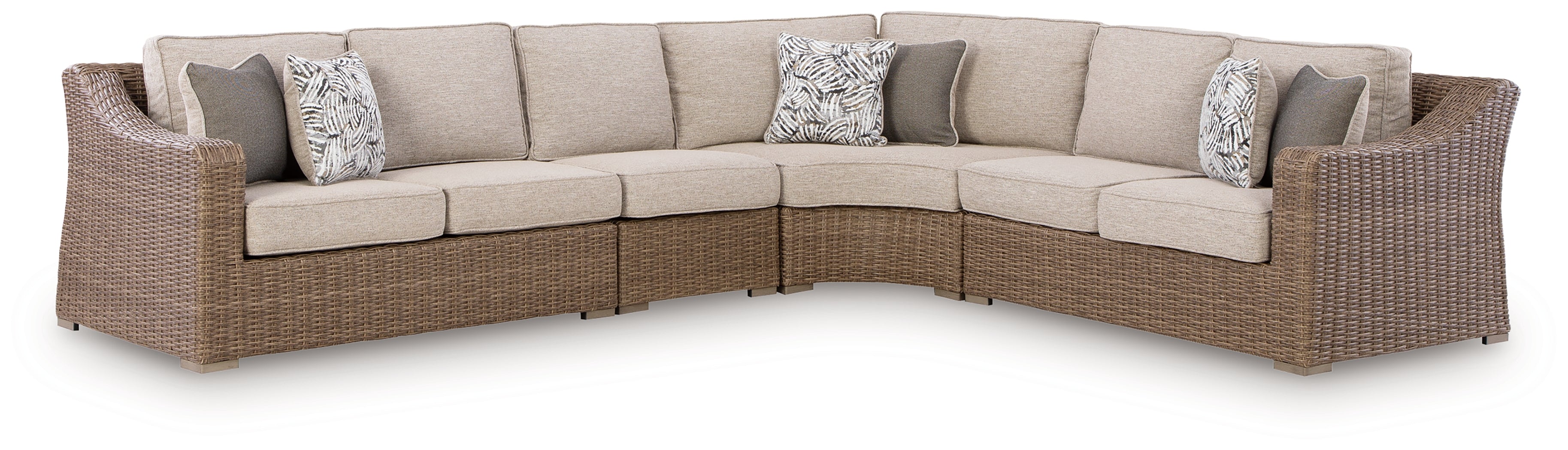 Orleans Furniture - Ashley Furniture - Laguna Heights Outdoor - 4-Piece Outdoor Sectional / Beige - PCP790P2