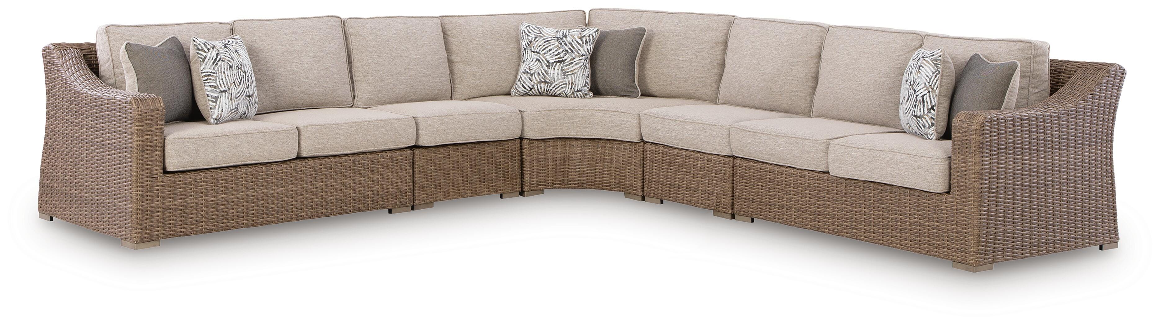 Orleans Furniture - Ashley Furniture - Laguna Heights Outdoor - 5-Piece Outdoor Sectional / Beige - PCP790P3