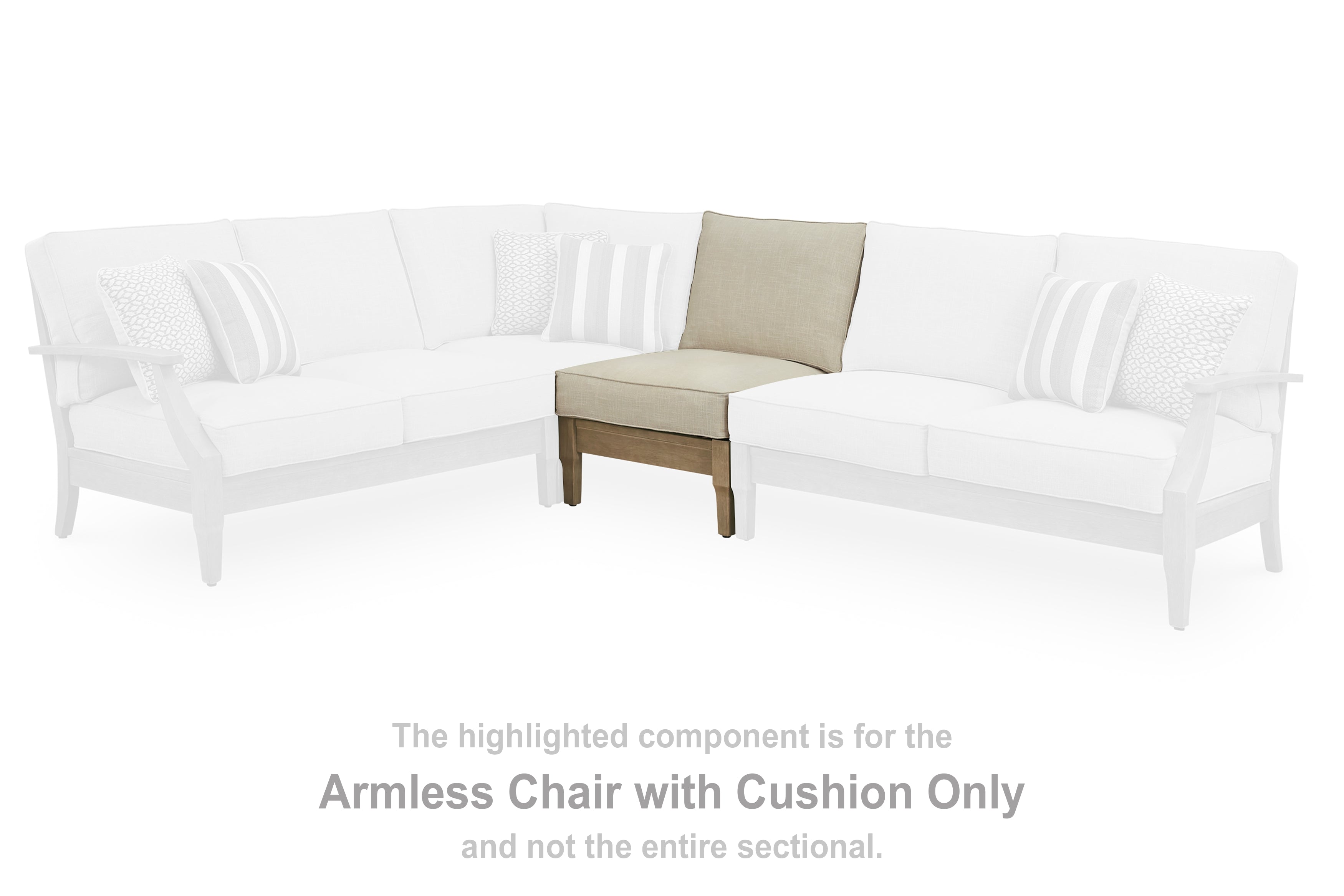 Orleans Furniture - Ashley Furniture - Clare View Outdoor - Armless Chair w/Cushion / Beige - P801-846