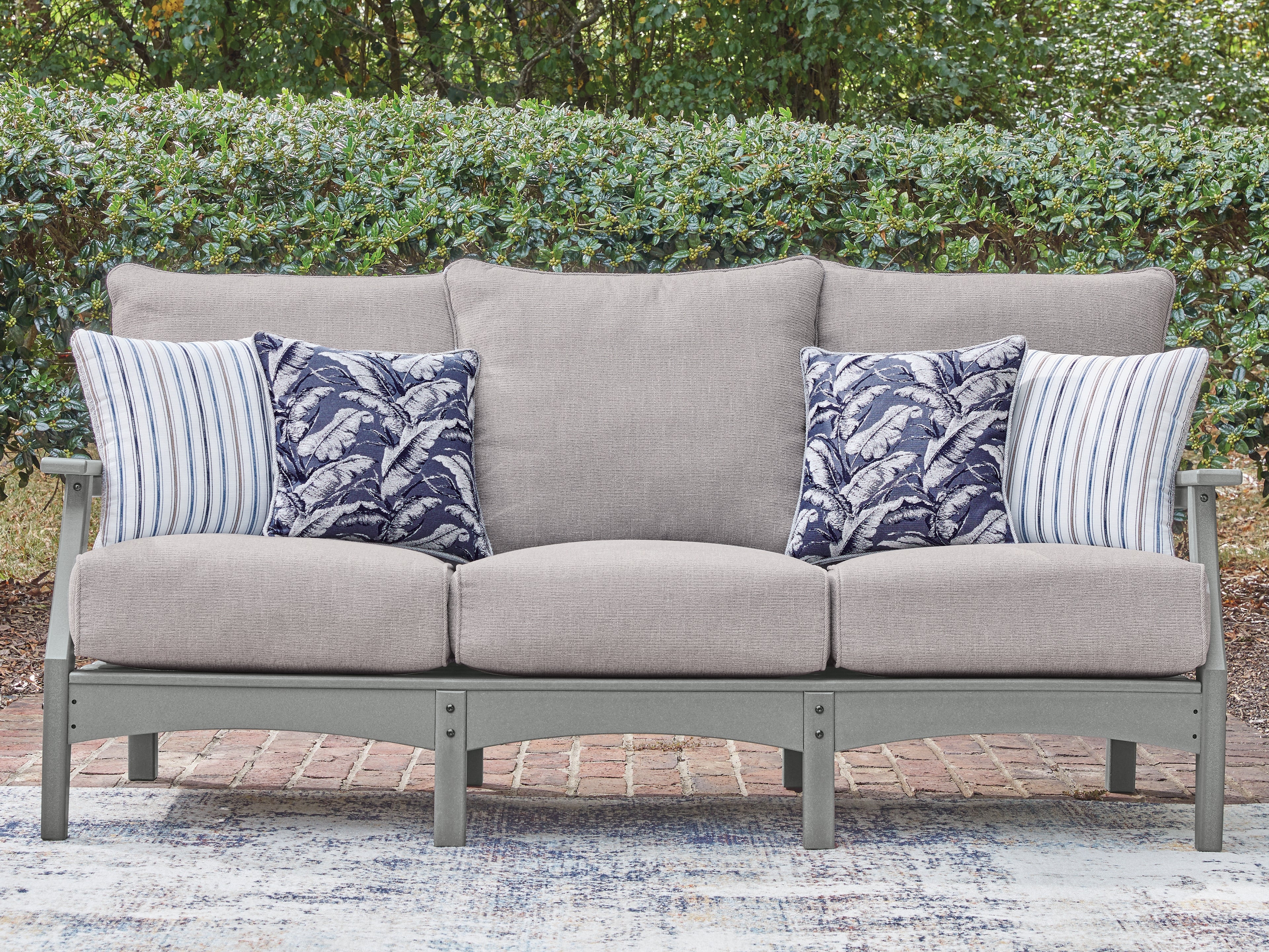 Orleans Furniture - Ashley Furniture - Cove Beach Outdoor - Sofa with Cushion / Gray - PCP803-838