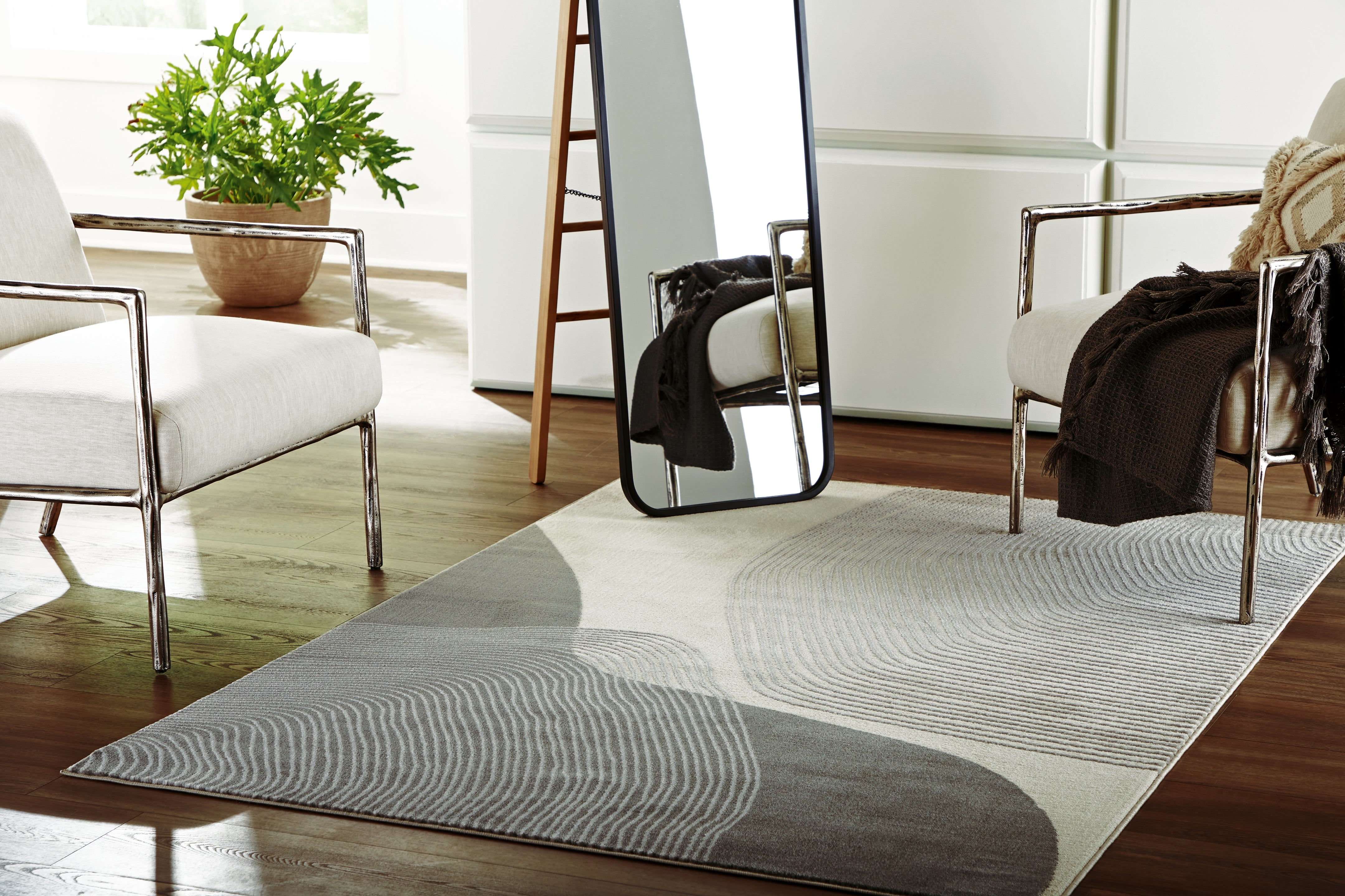 Orleans Furniture - Ashley Furniture - Winderburg Rug - 5' x 7' Rug / Gray/Ivory - R406952