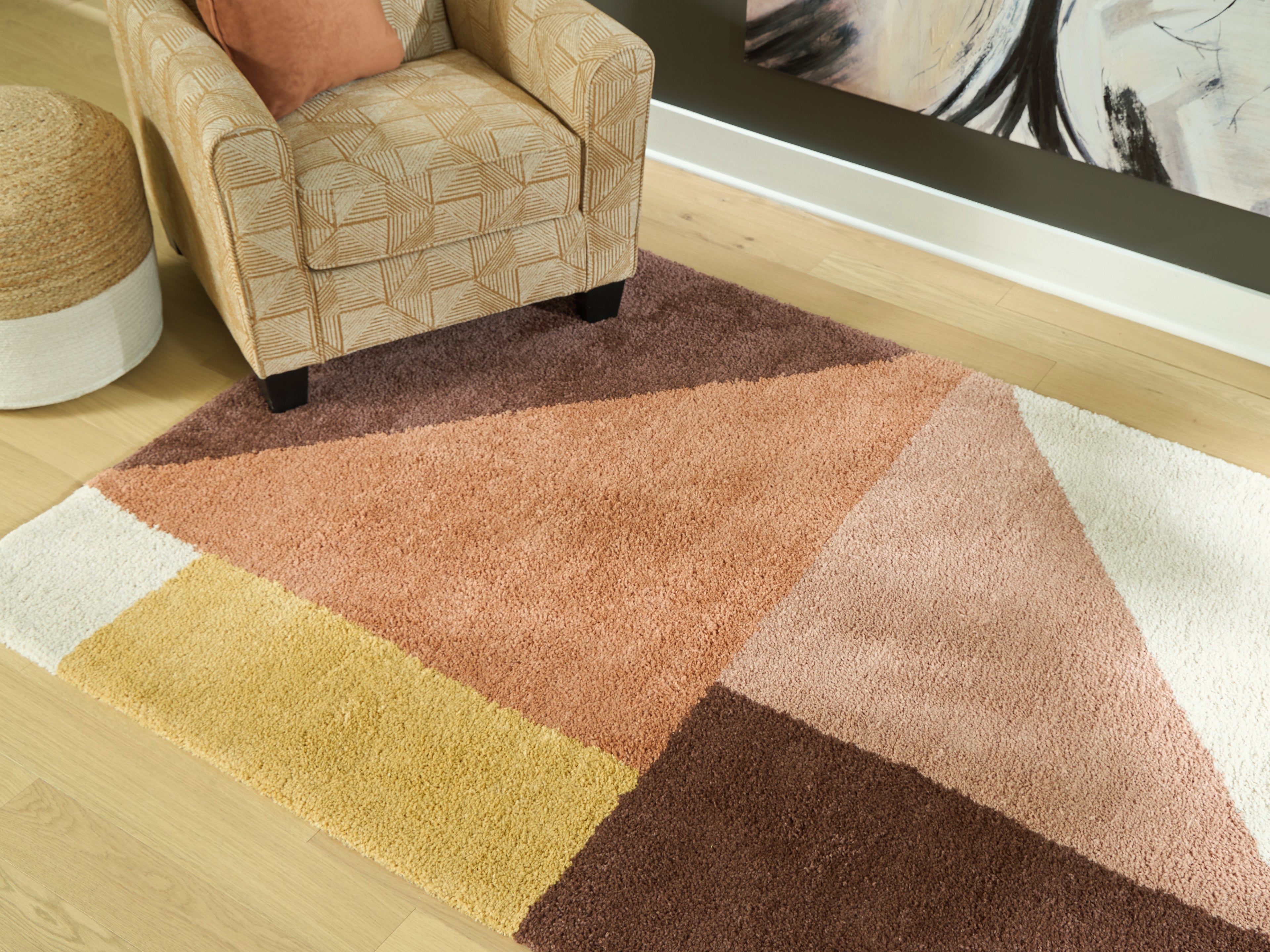 Orleans Furniture - Ashley Furniture - Gailmore Rug - 5' x 7' Rug / Cream/Pink/Ocher - R407172