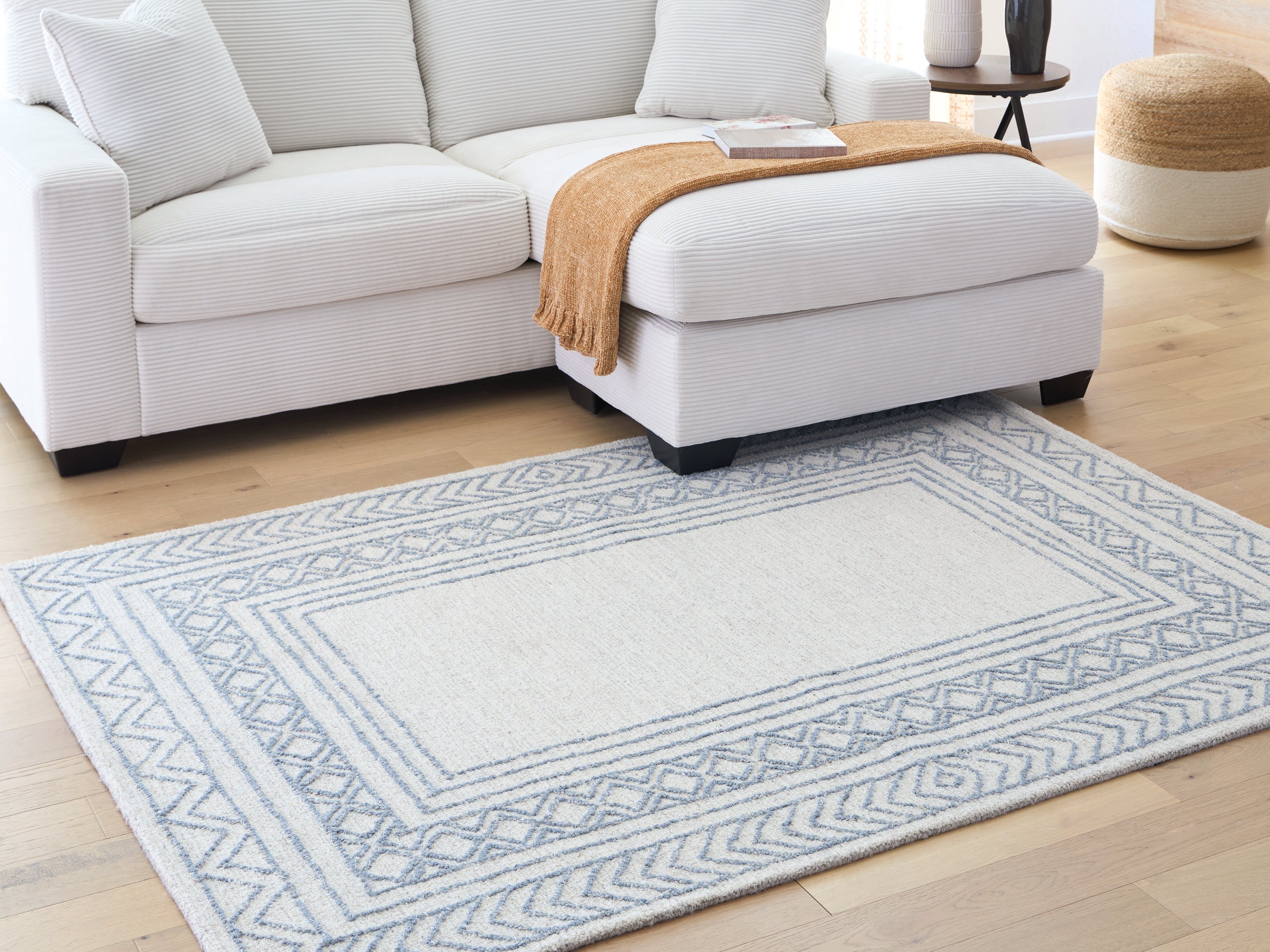 Orleans Furniture - Ashley Furniture - Azelhurst Rug - 5' x 7' Area Rug / Blue/Ivory/Gray - R407852