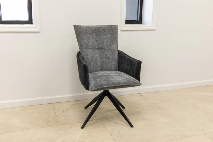 GDT1193A 7 piece MATTE COMPOSITE CERAMIC Dining Table With Pull Out and Swivel Chairs