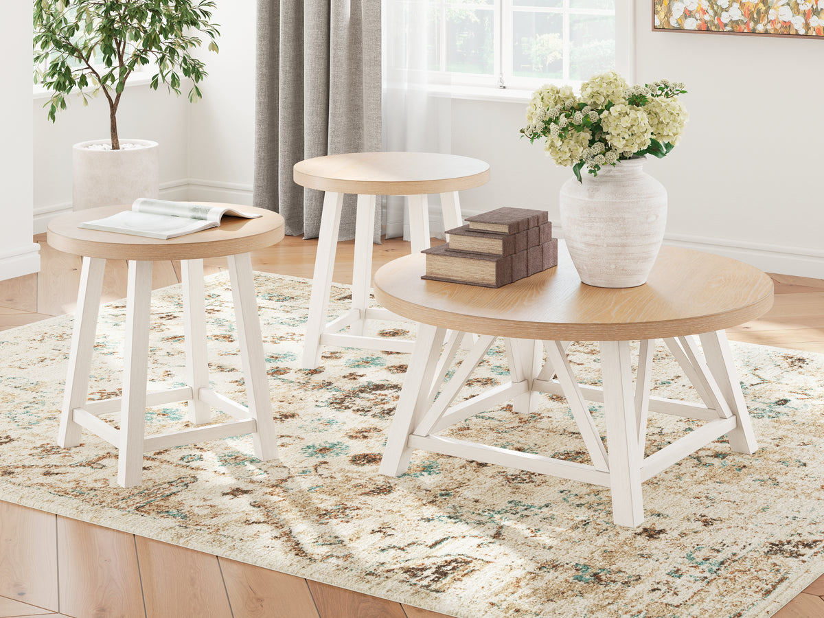 Orleans Furniture - Ashley Furniture - Fawndell Table (Set of 3) - Occasional Table Set (3/CN) / Antique White/Brown - T193-13