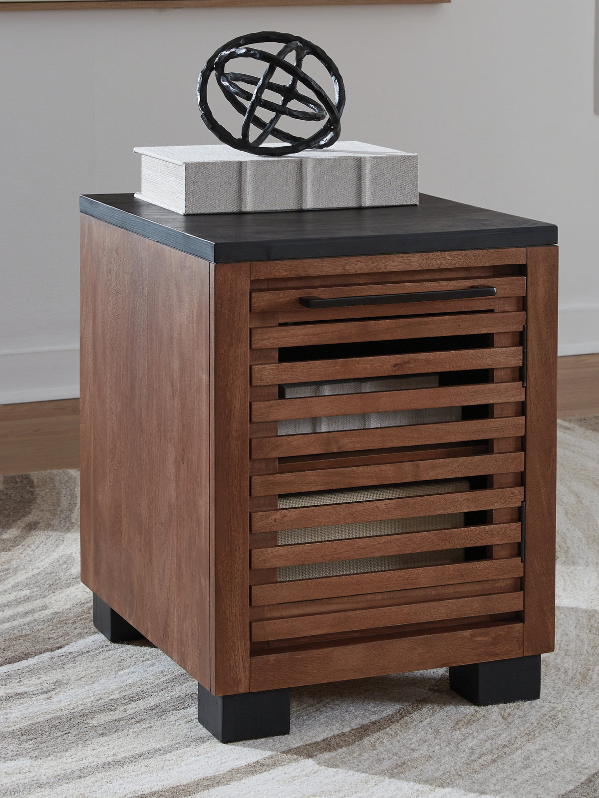 Orleans Furniture - Ashley Furniture - Kallari Chairside End Table - Chair Side End Table / Warm Brown/Black - T737-7
