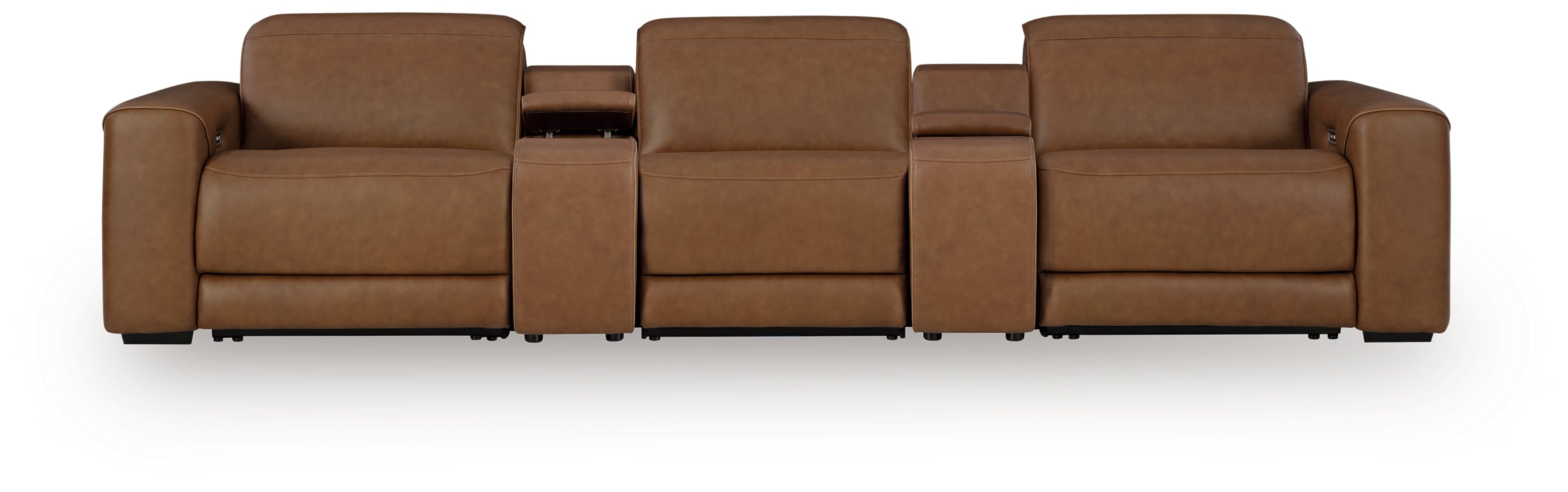 Orleans Furniture - Ashley Furniture - Magic Man Sectional - 5-Piece Power Reclining Sectional with Console / Caramel - PCU10700S10