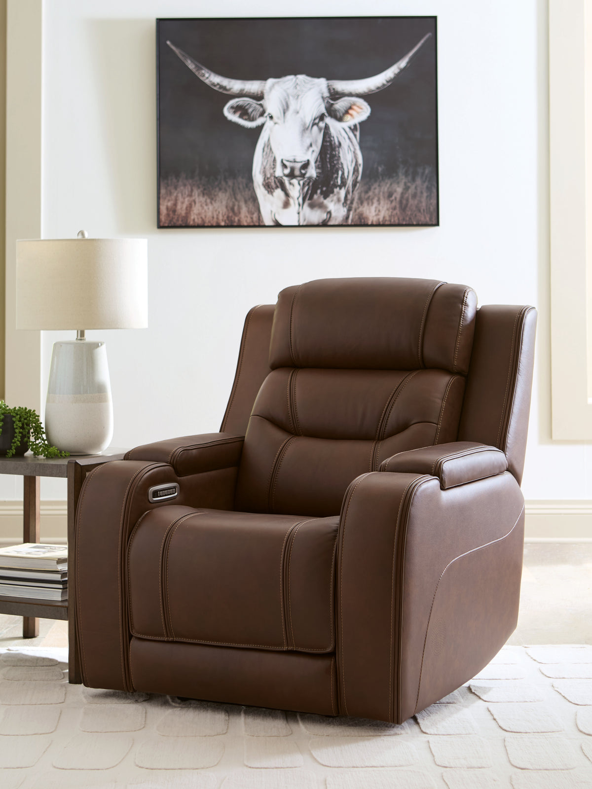 Orleans Furniture - Ashley Furniture - Knightington Living Room - PWR REC Sofa w/Audio Seating / Brown - PCU1160215A