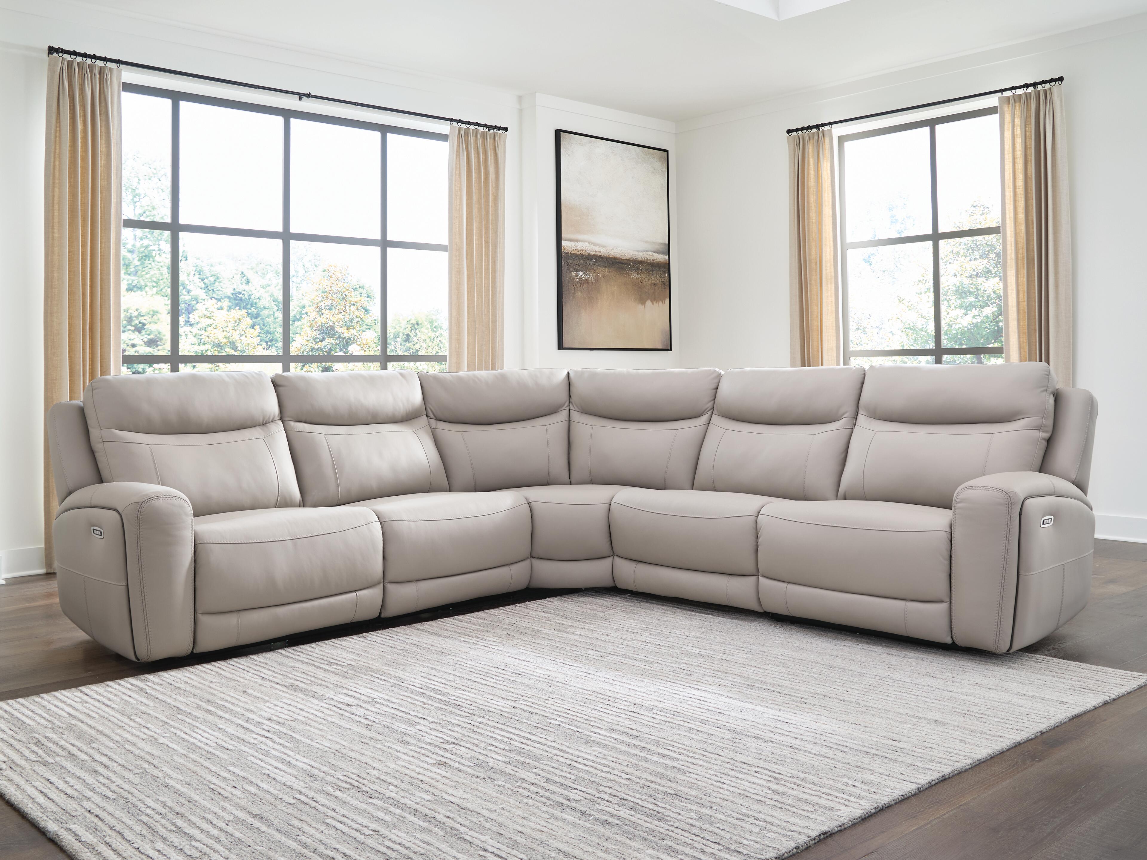 Orleans Furniture - Ashley Furniture - Gravier Sectional - 5-Piece Power Reclining Sectional / Gray - U13300S4