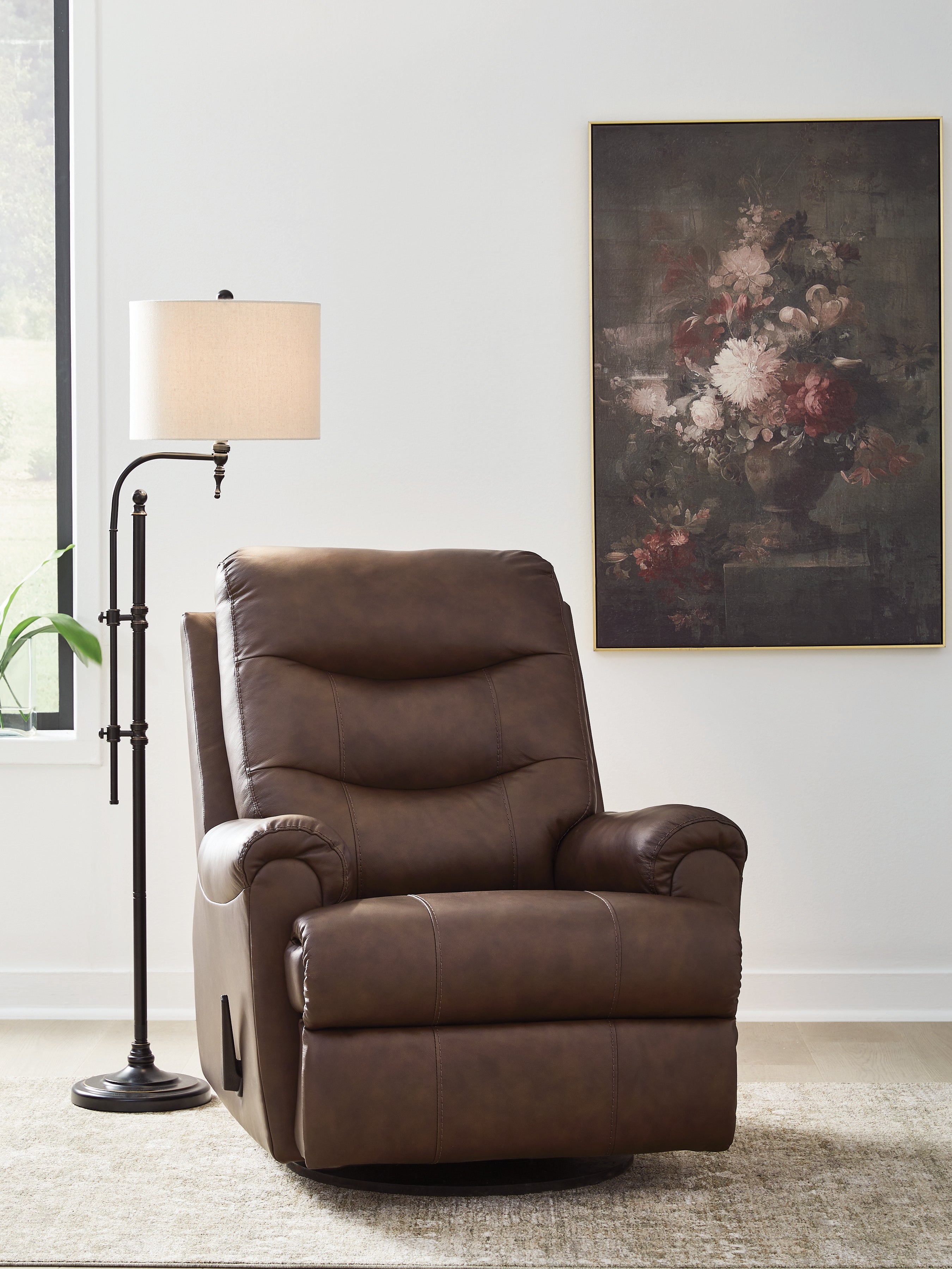Orleans Furniture - Ashley Furniture - Flynwood Living Room - Swivel Glider Recliner / Espresso - PCU1340061