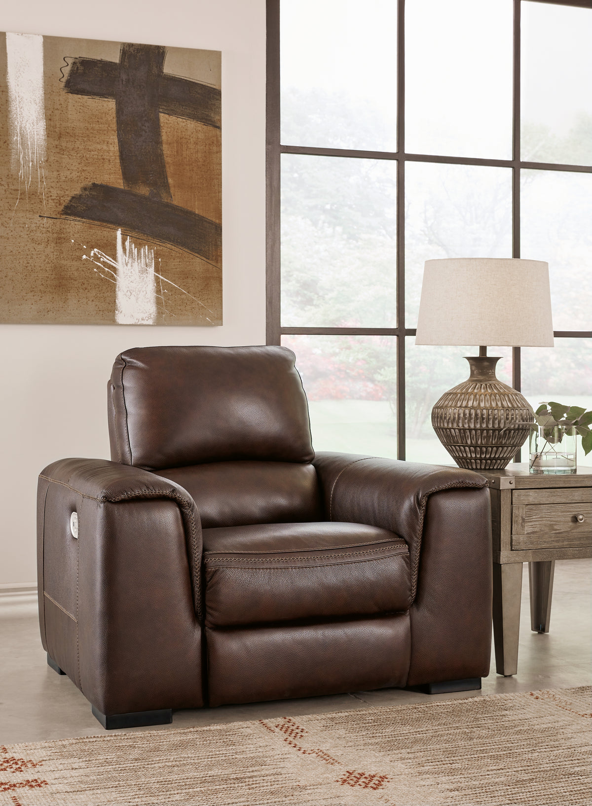 Orleans Furniture - Ashley Furniture - Alessandro Living Room - PWR Recliner/ADJ Headrest / Walnut - U2550213